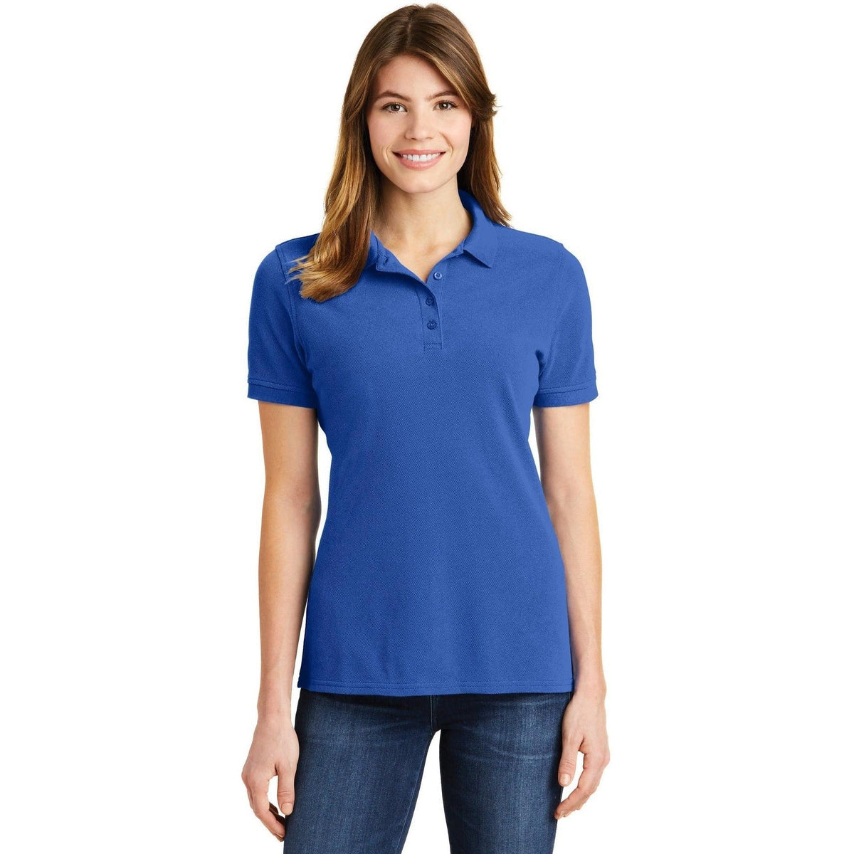 no-logo Port Authority Women's Ring Spun Pique Polo-Discontinued-Port Authority-Thread Logic