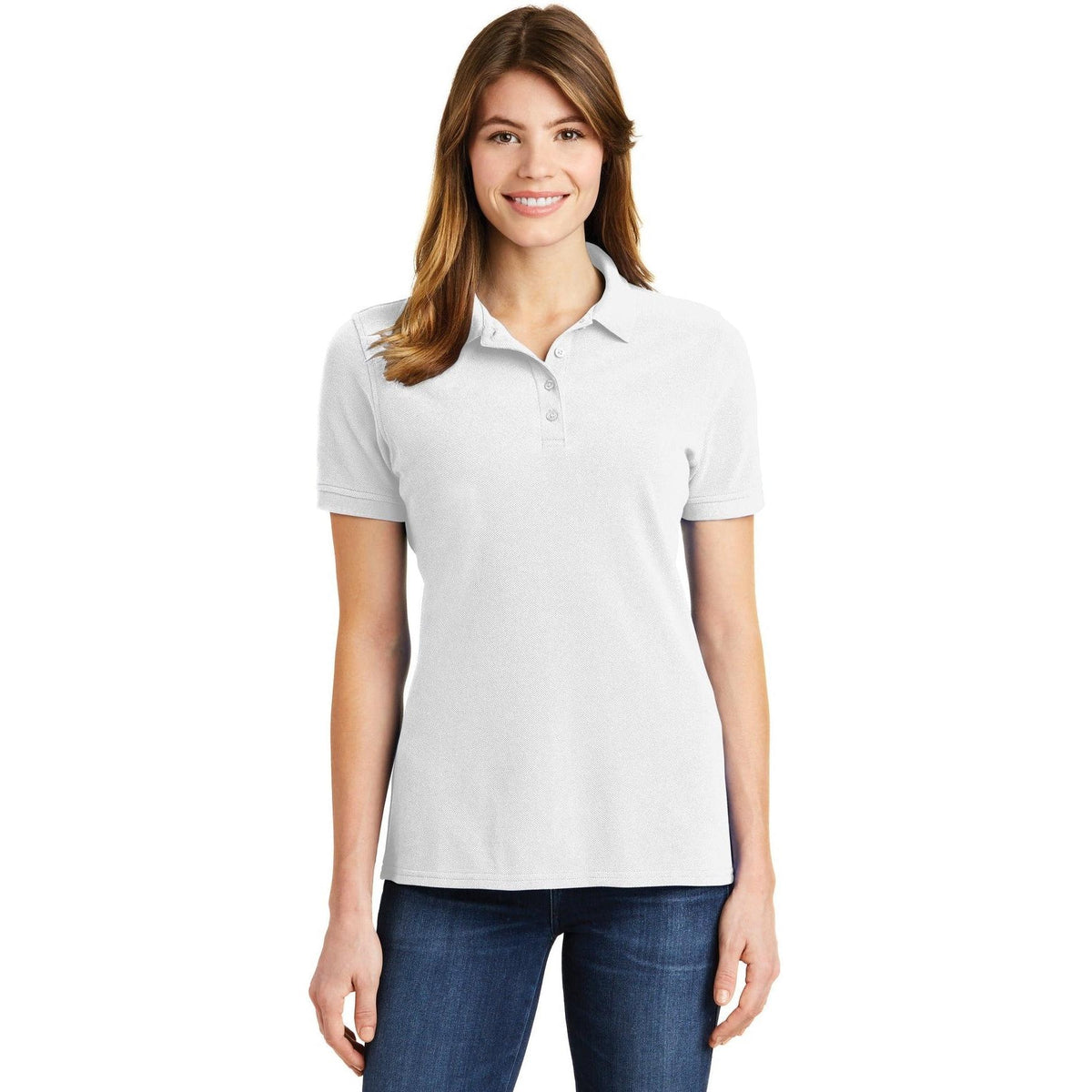 no-logo Port Authority Women's Ring Spun Pique Polo-Discontinued-Port Authority-Thread Logic
