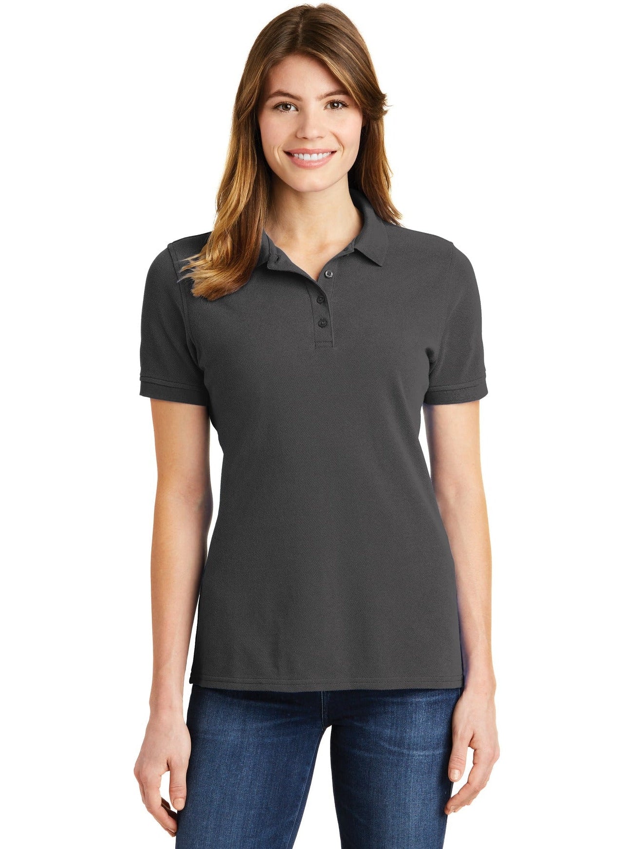no-logo Port Authority Ladies Ring Spun Pique Polo-Active-Port Authority-Thread Logic