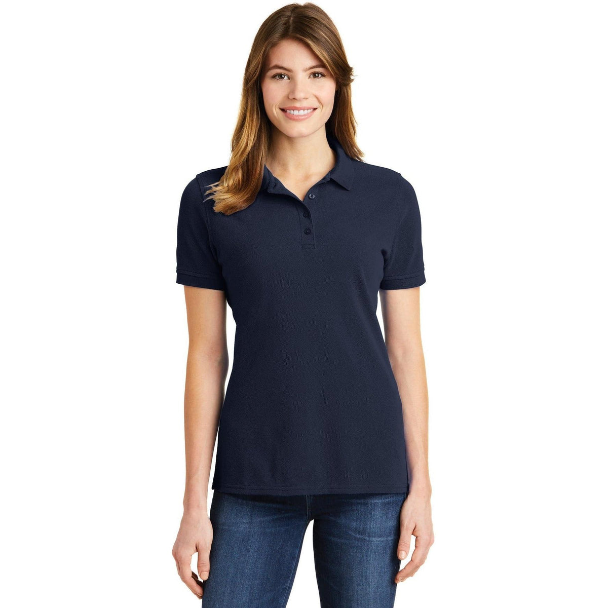 no-logo Port Authority Women's Ring Spun Pique Polo-Discontinued-Port Authority-Thread Logic