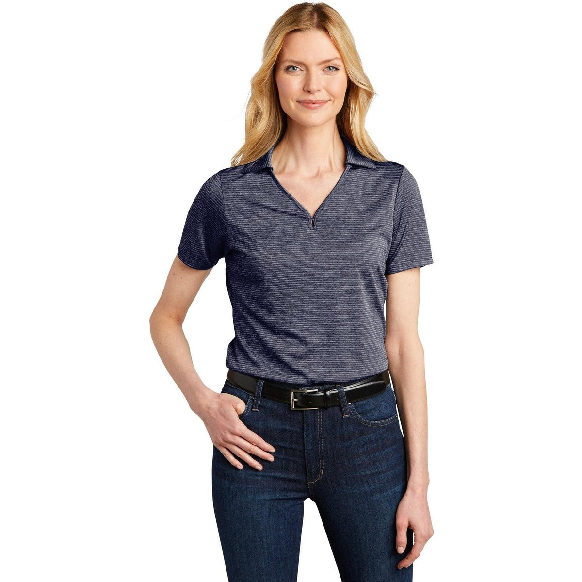 no-logo Port Authority Ladies Shadow Stripe Polo-Regular-Port Authority-Thread Logic