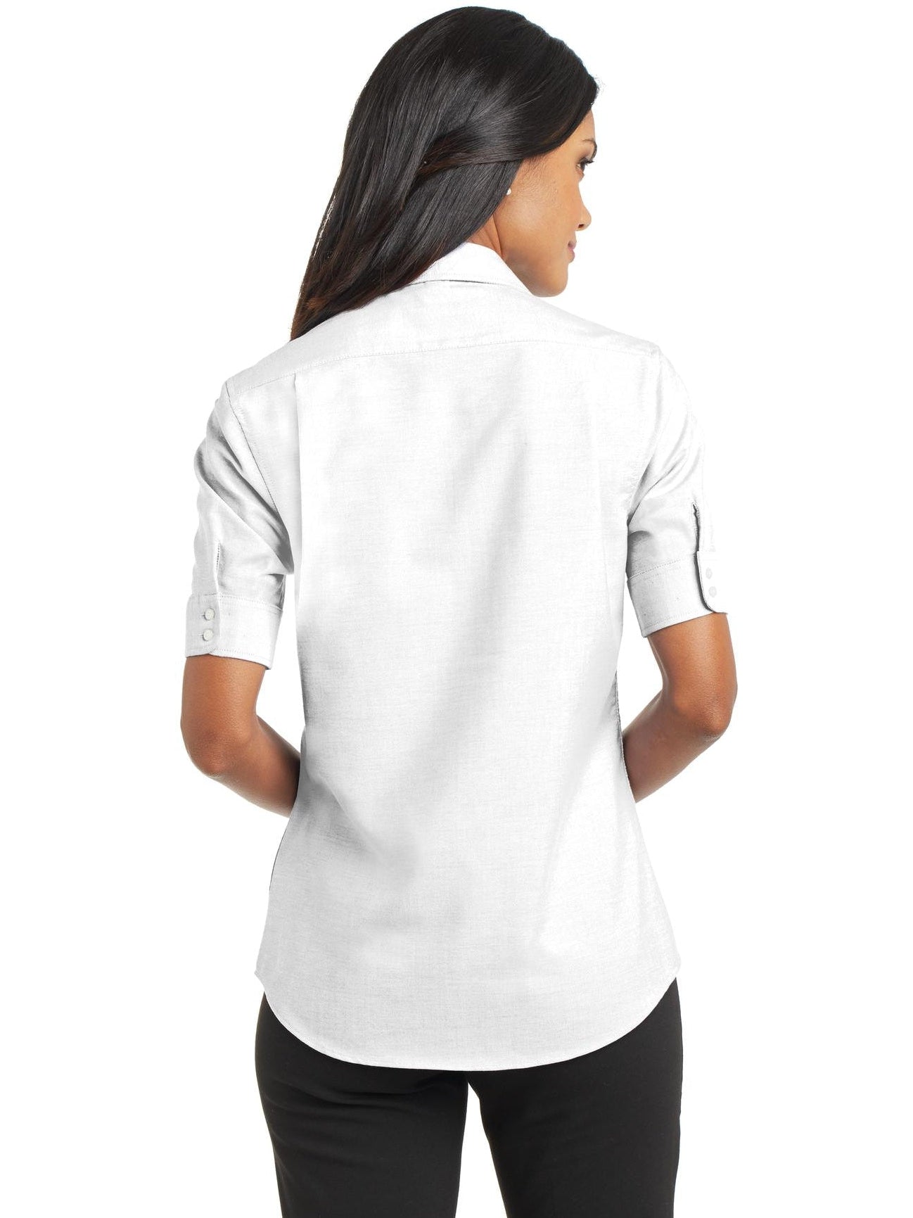no-logo Port Authority Ladies Short Sleeve SuperPro Oxford Shirt-Regular-Port Authority-Thread Logic