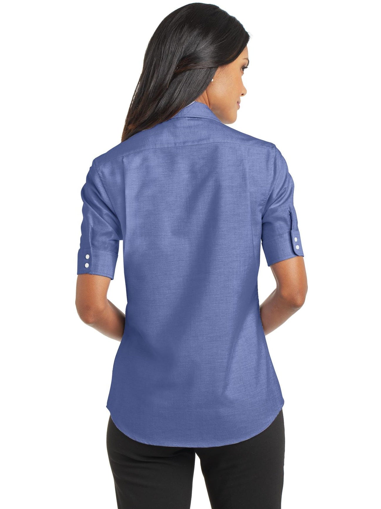 no-logo Port Authority Ladies Short Sleeve SuperPro Oxford Shirt-Regular-Port Authority-Thread Logic
