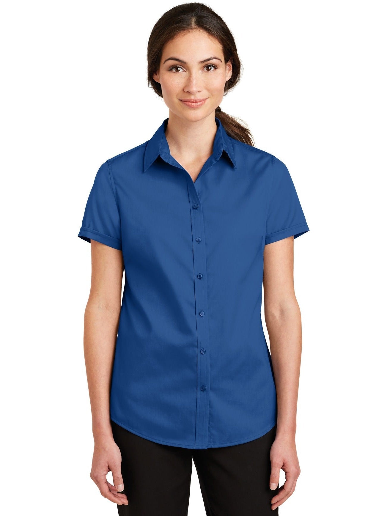 no-logo Port Authority Ladies Short Sleeve SuperPro Twill Shirt-Regular-Port Authority-Thread Logic