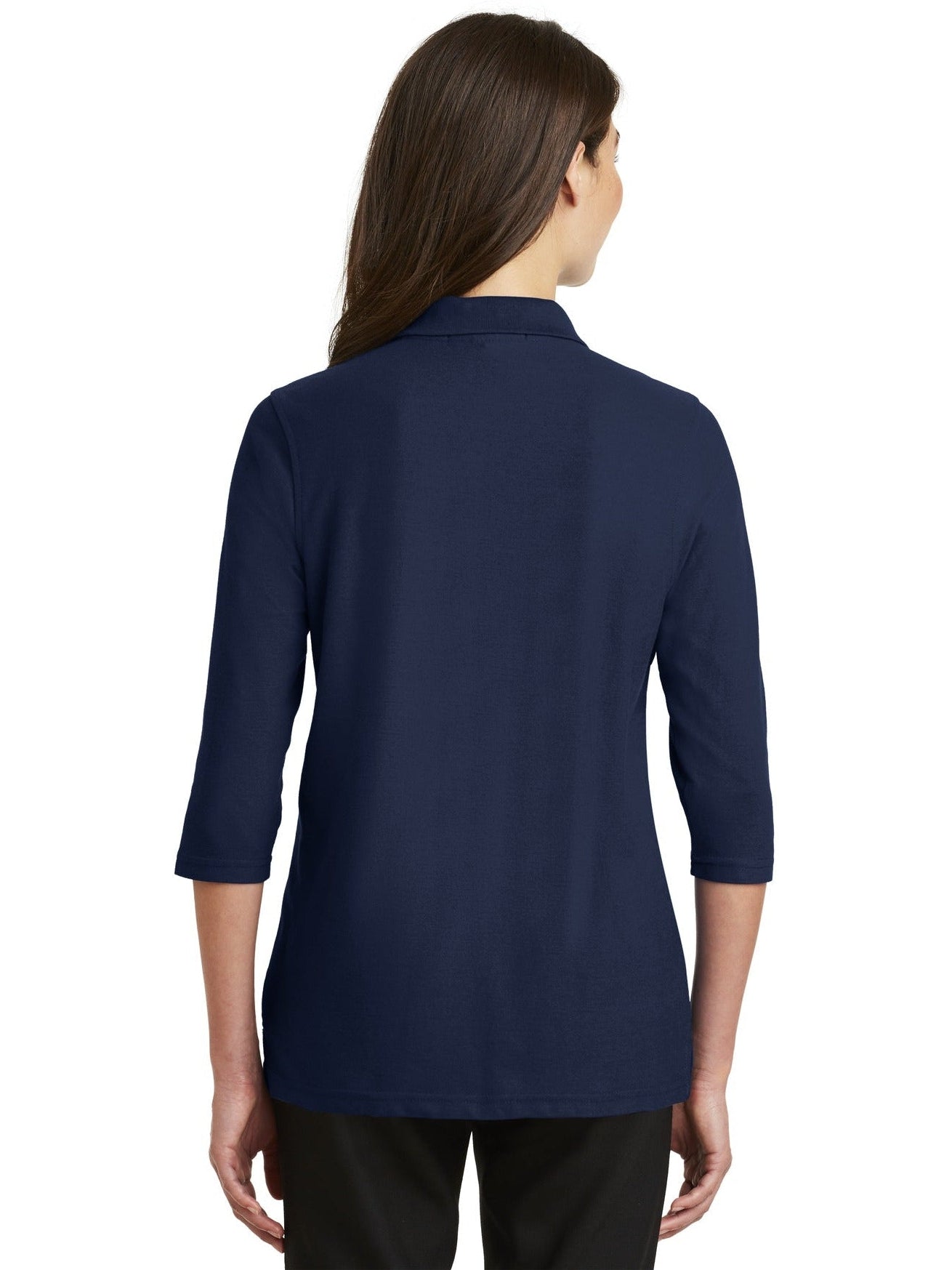 no-logo Port Authority Ladies Silk Touch 3/4 Sleeve Polo-Regular-Port Authority-Thread Logic