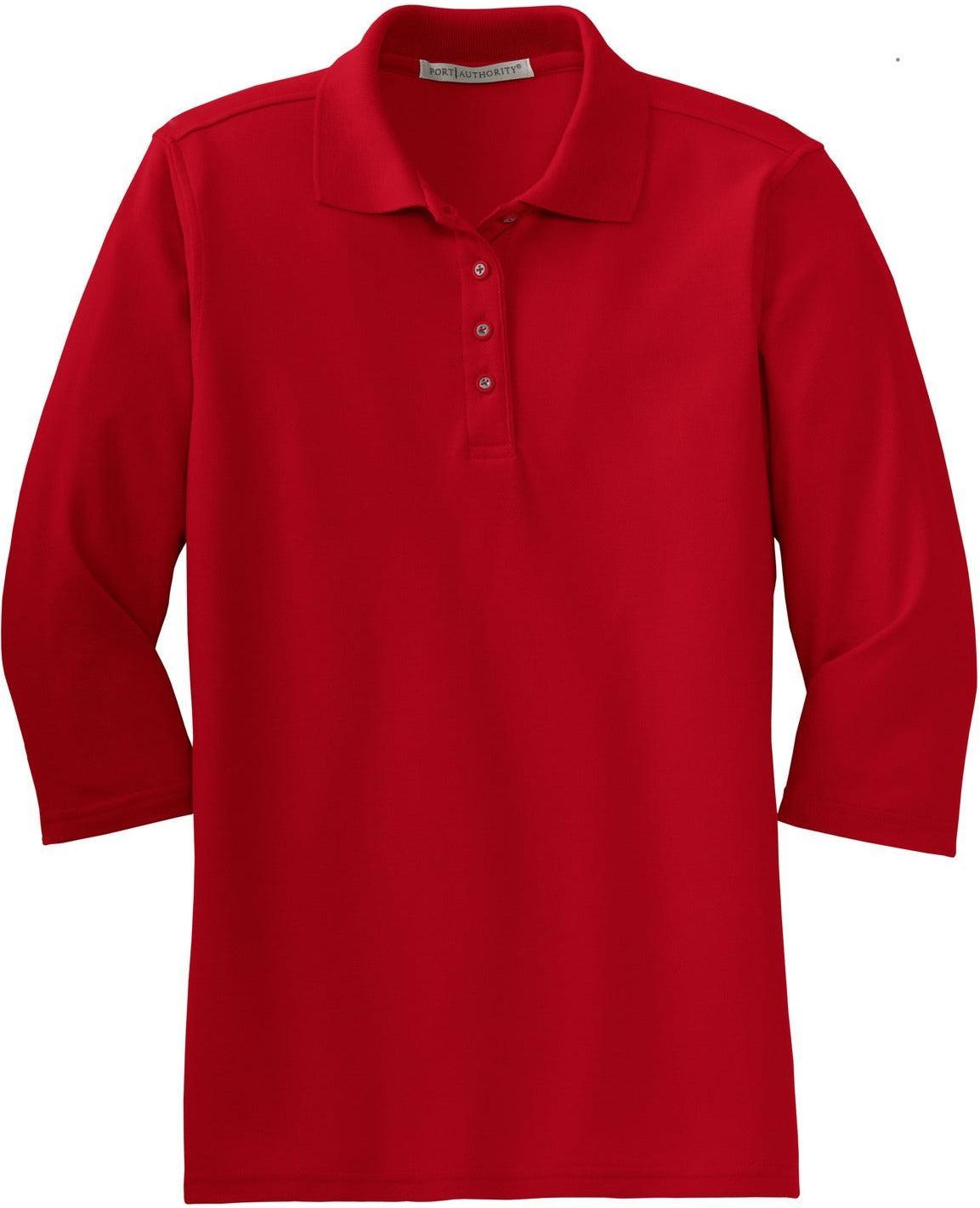 Port Authority Ladies Silk Touch 3/4 Sleeve Polo