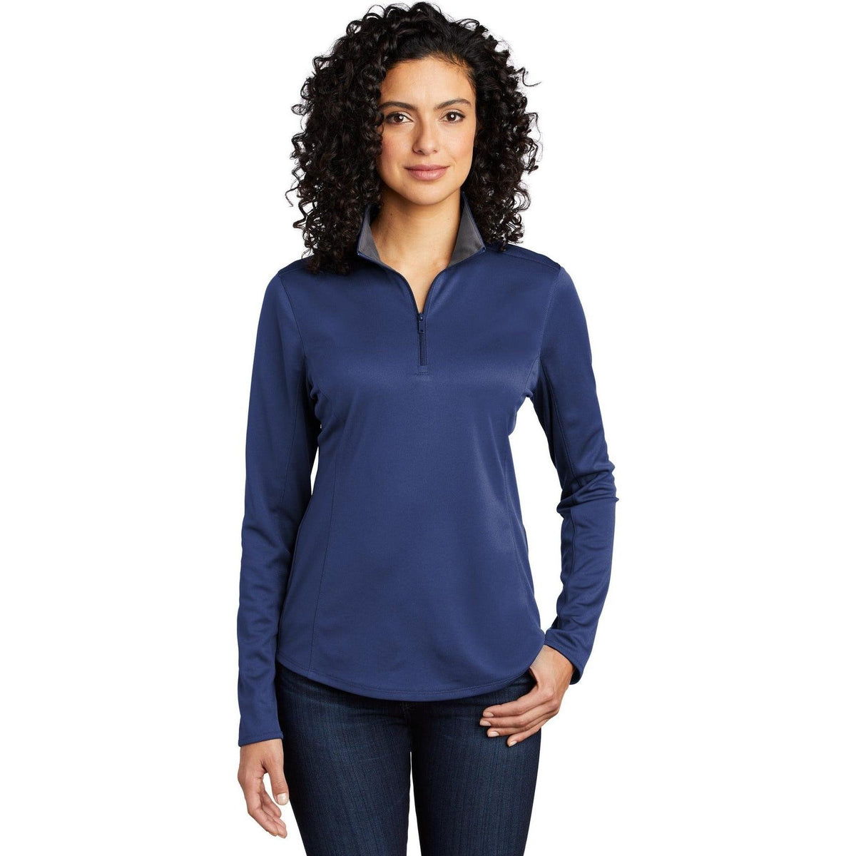 no-logo Port Authority Women's Silk Touch Performance 1/4-Zip-Quarter Zips-Port Authority-Thread Logic