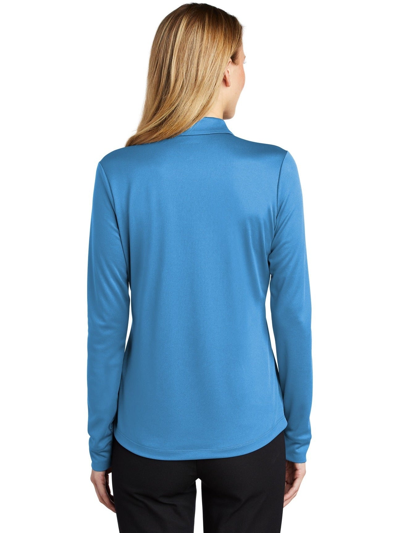 no-logo Port Authority Ladies Silk Touch Performance Long Sleeve Polo-Regular-Port Authority-Thread Logic