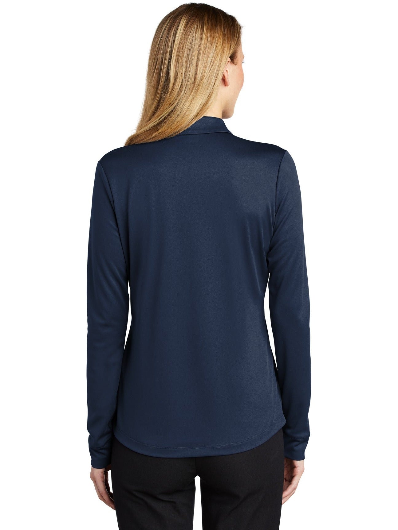 no-logo Port Authority Ladies Silk Touch Performance Long Sleeve Polo-Regular-Port Authority-Thread Logic