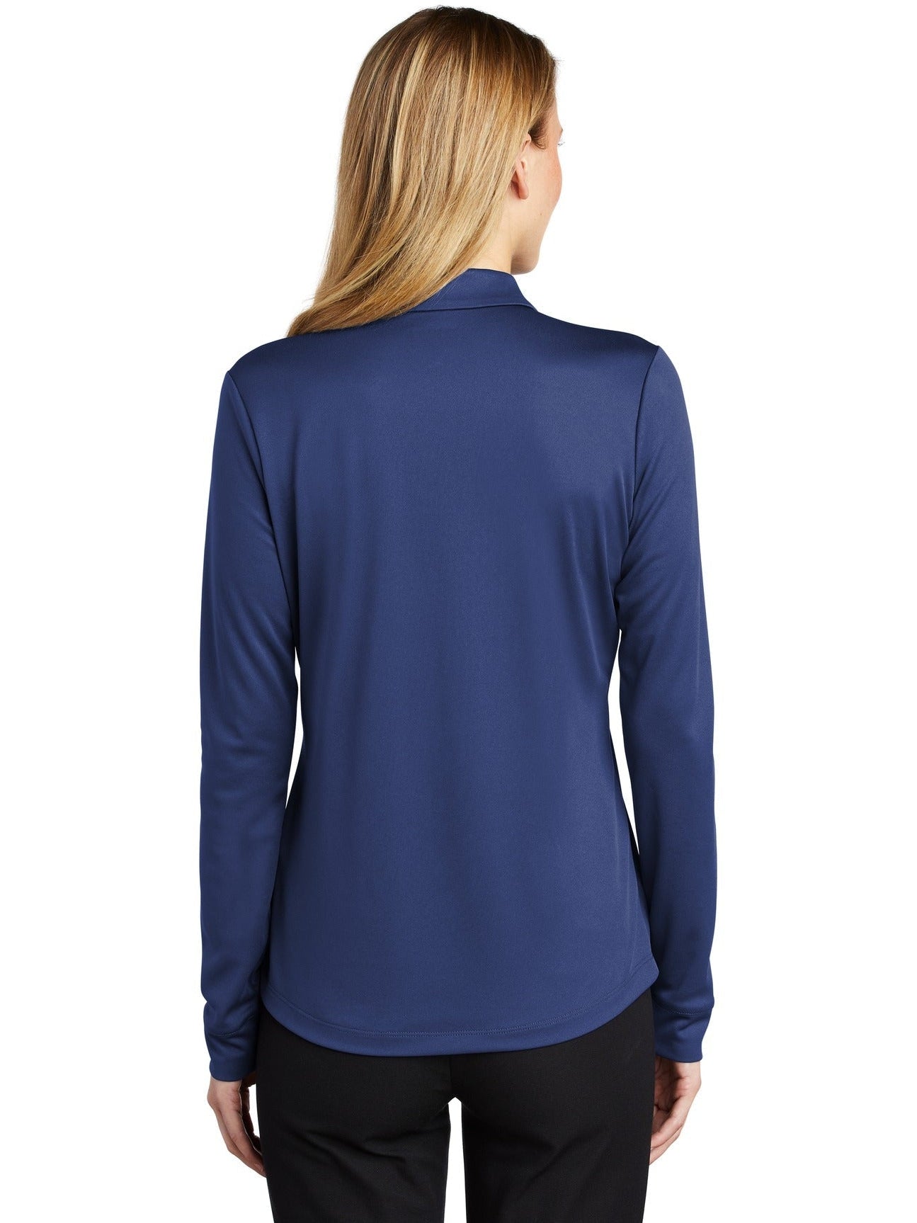 no-logo Port Authority Ladies Silk Touch Performance Long Sleeve Polo-Regular-Port Authority-Thread Logic