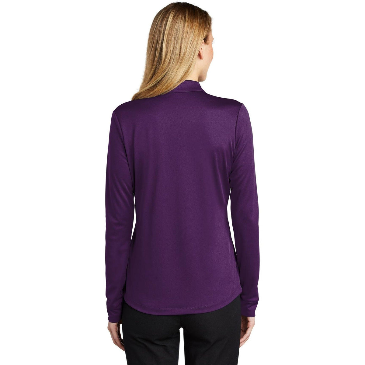 no-logo Port Authority Women's Silk Touch Performance Long Sleeve Polo-Polos-Port Authority-Thread Logic