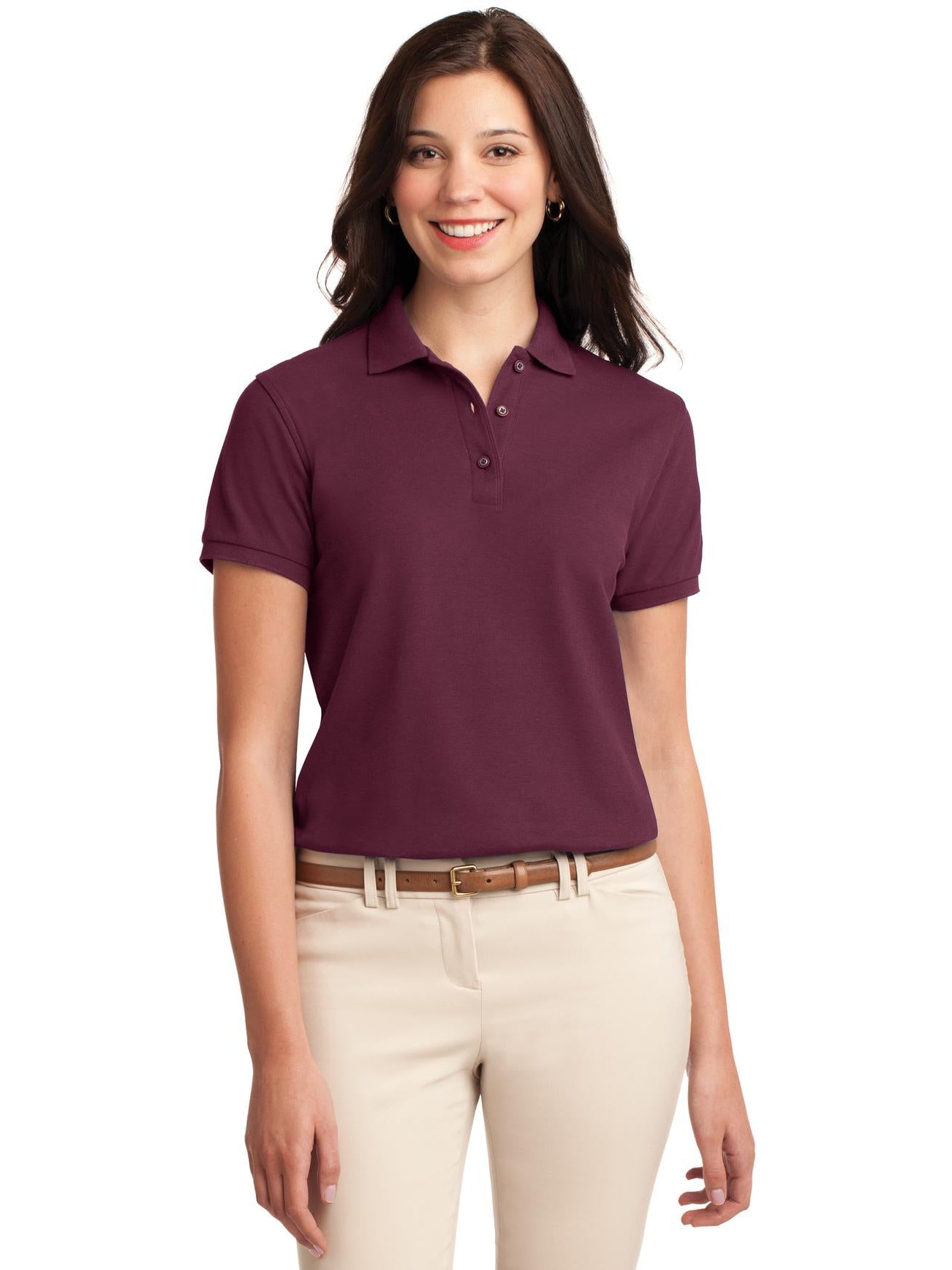 no-logo Port Authority Ladies Silk Touch Polo-Regular-Port Authority-Thread Logic