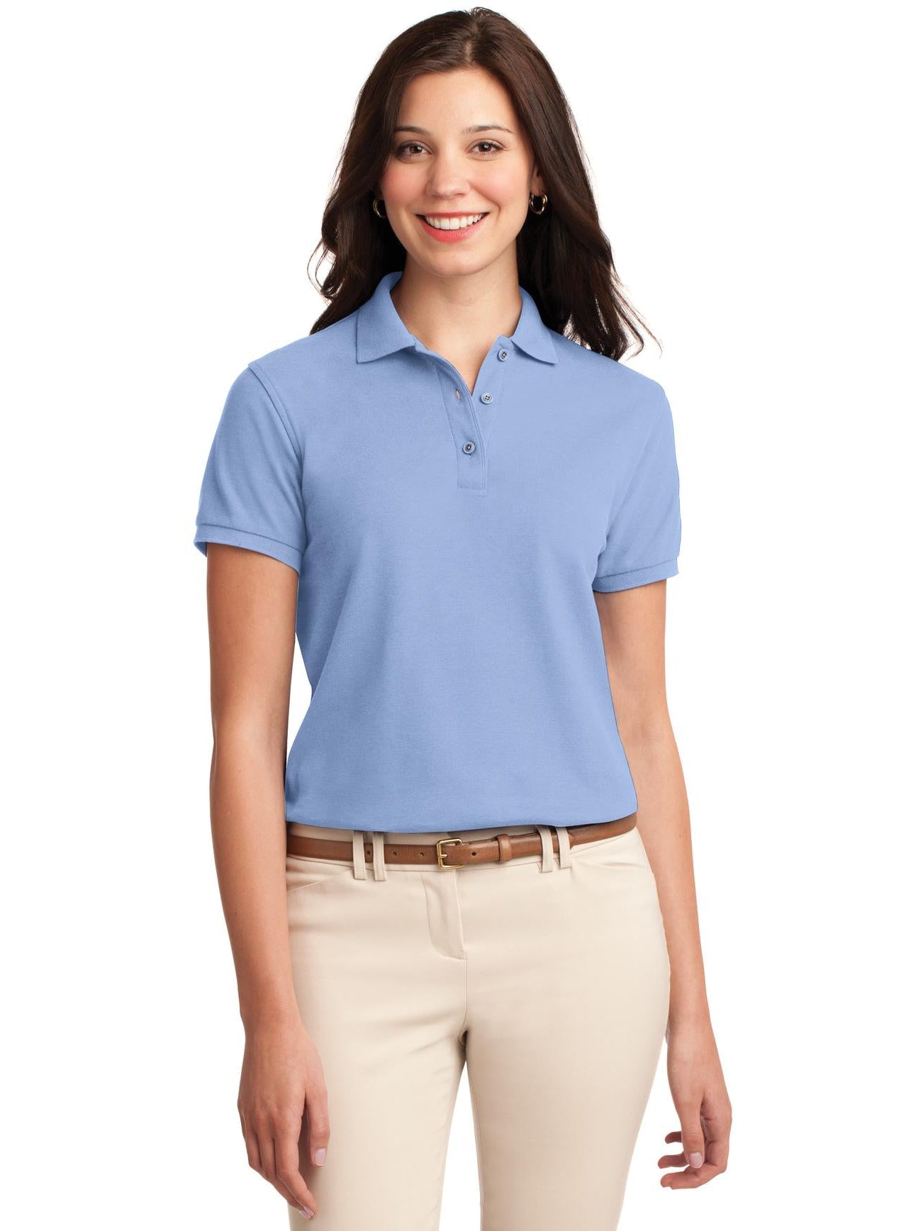 no-logo Port Authority Ladies Silk Touch Polo-Regular-Port Authority-Thread Logic