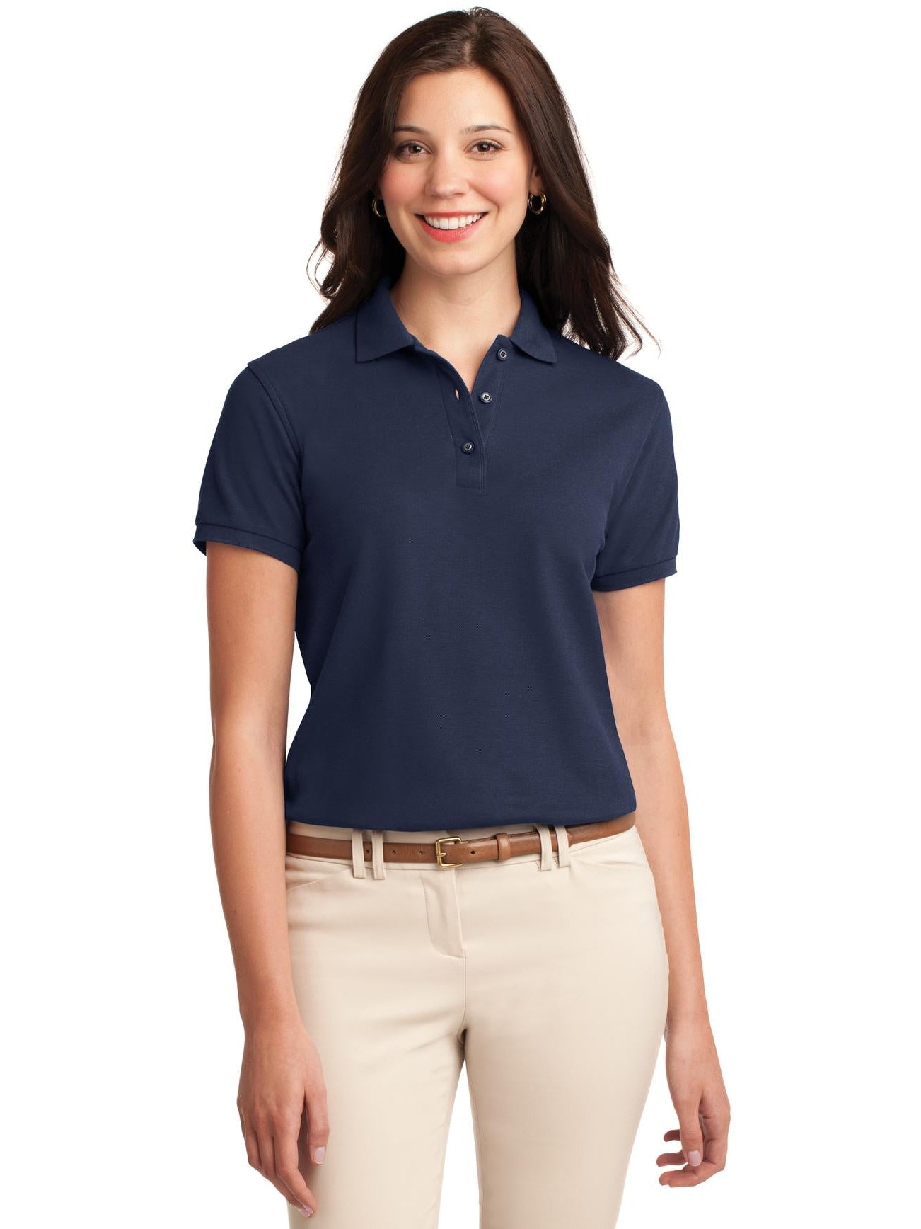 no-logo Port Authority Ladies Silk Touch Polo-Regular-Port Authority-Thread Logic