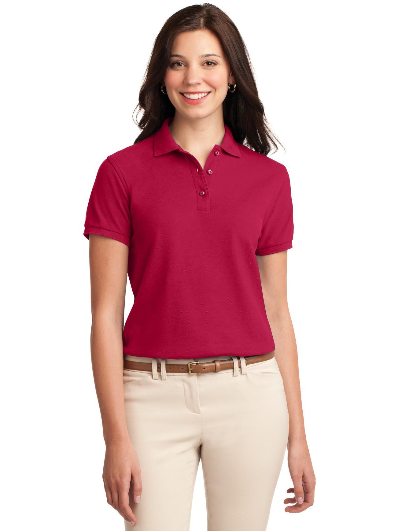 no-logo Port Authority Ladies Silk Touch Polo-Regular-Port Authority-Thread Logic