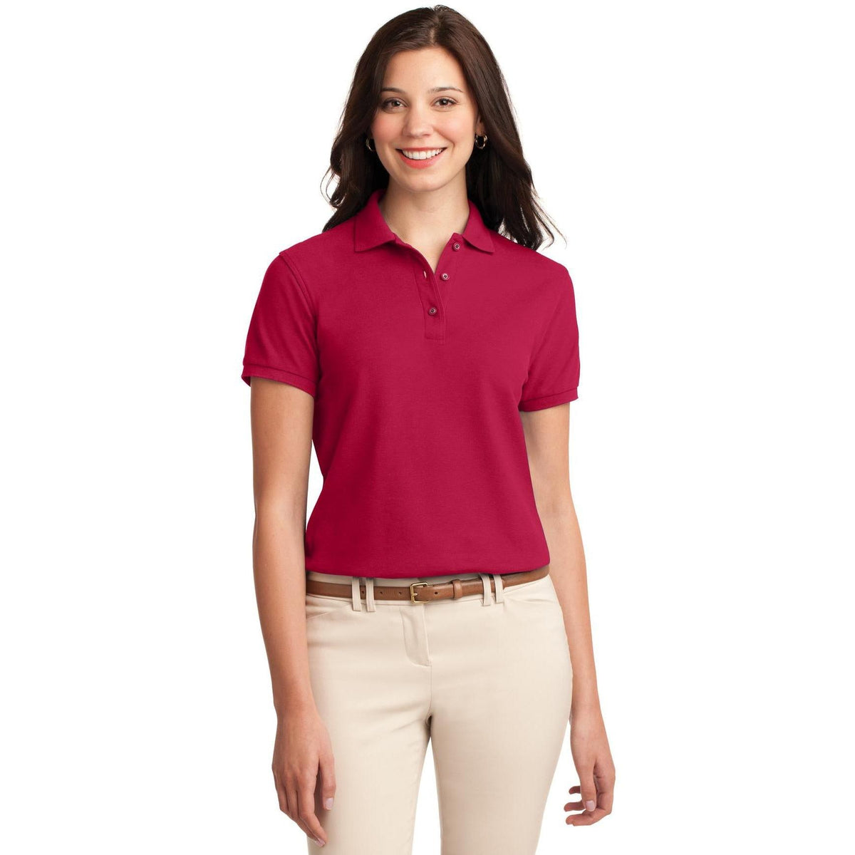 no-logo Port Authority Women's Silk Touch Polo-Regular-Port Authority-Thread Logic