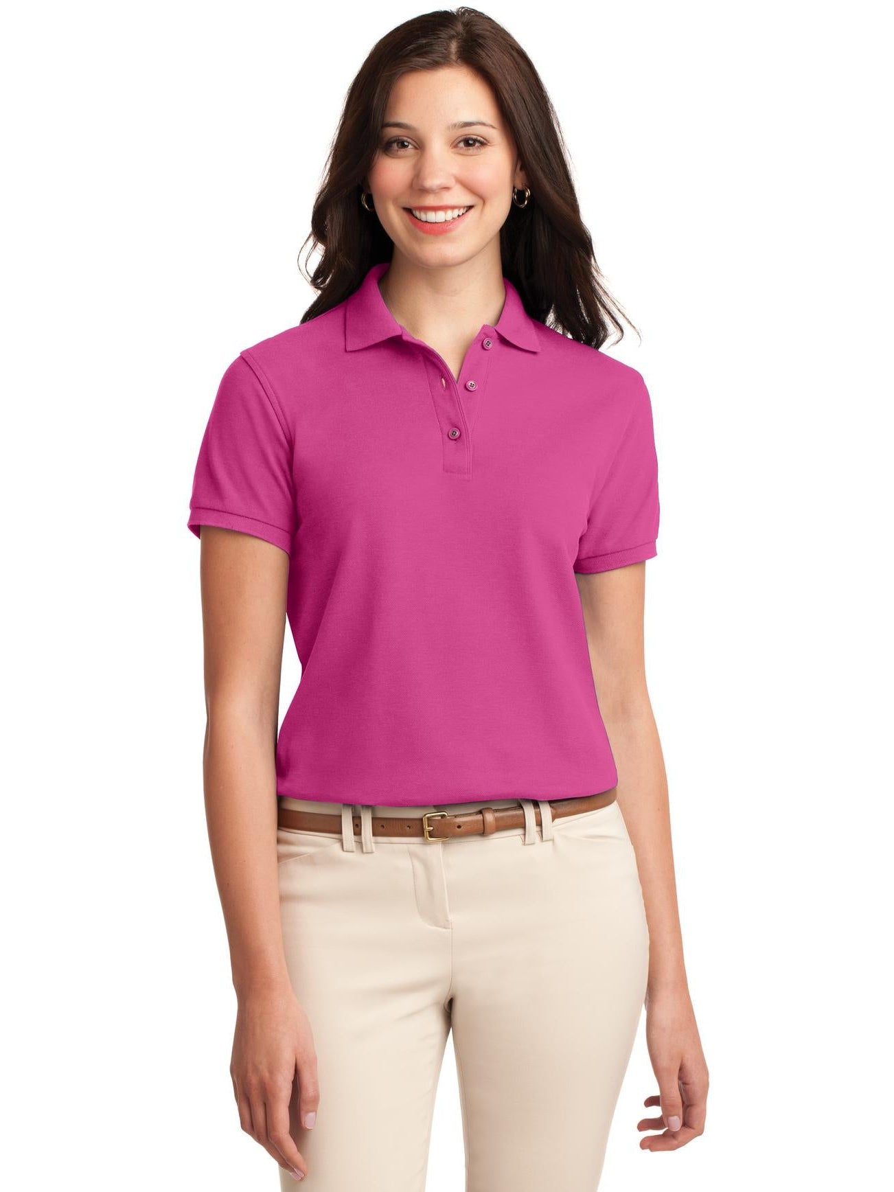 no-logo Port Authority Ladies Silk Touch Polo-Regular-Port Authority-Thread Logic