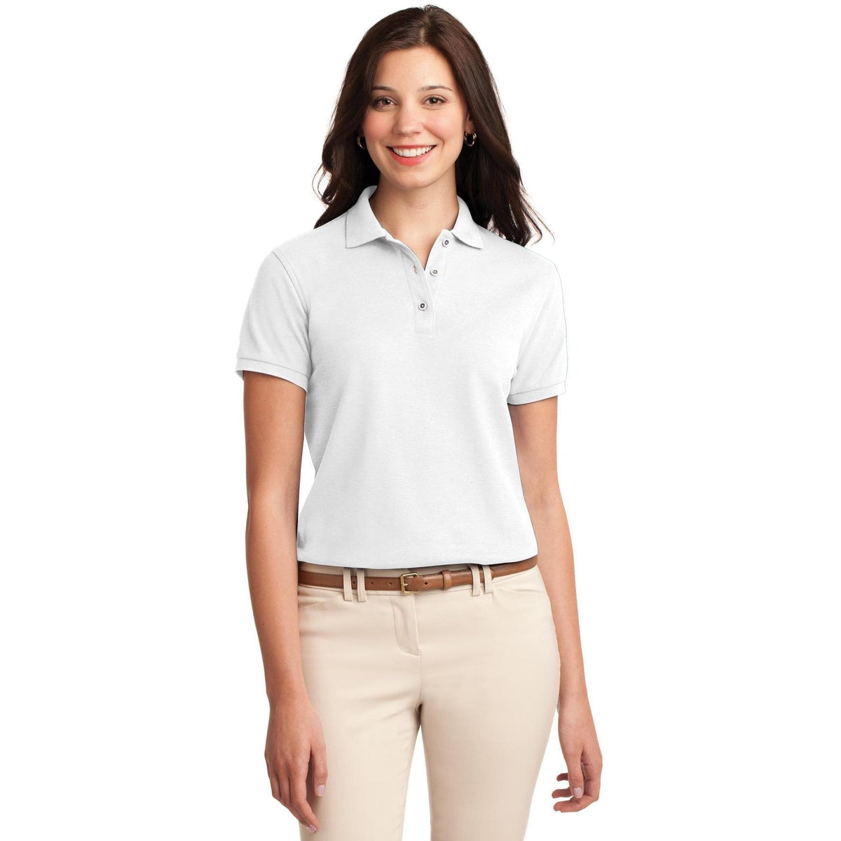 no-logo Port Authority Women's Silk Touch Polo-Regular-Port Authority-Thread Logic