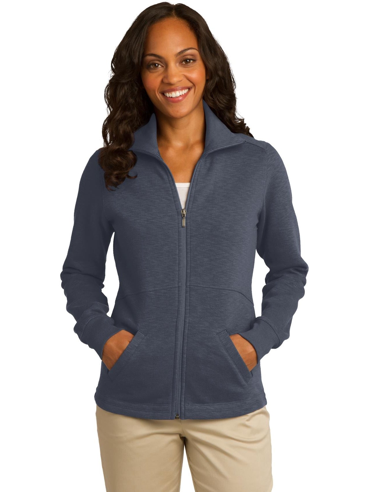 no-logo Port Authority Ladies Slub Fleece Full-Zip-Regular-Port Authority-Thread Logic