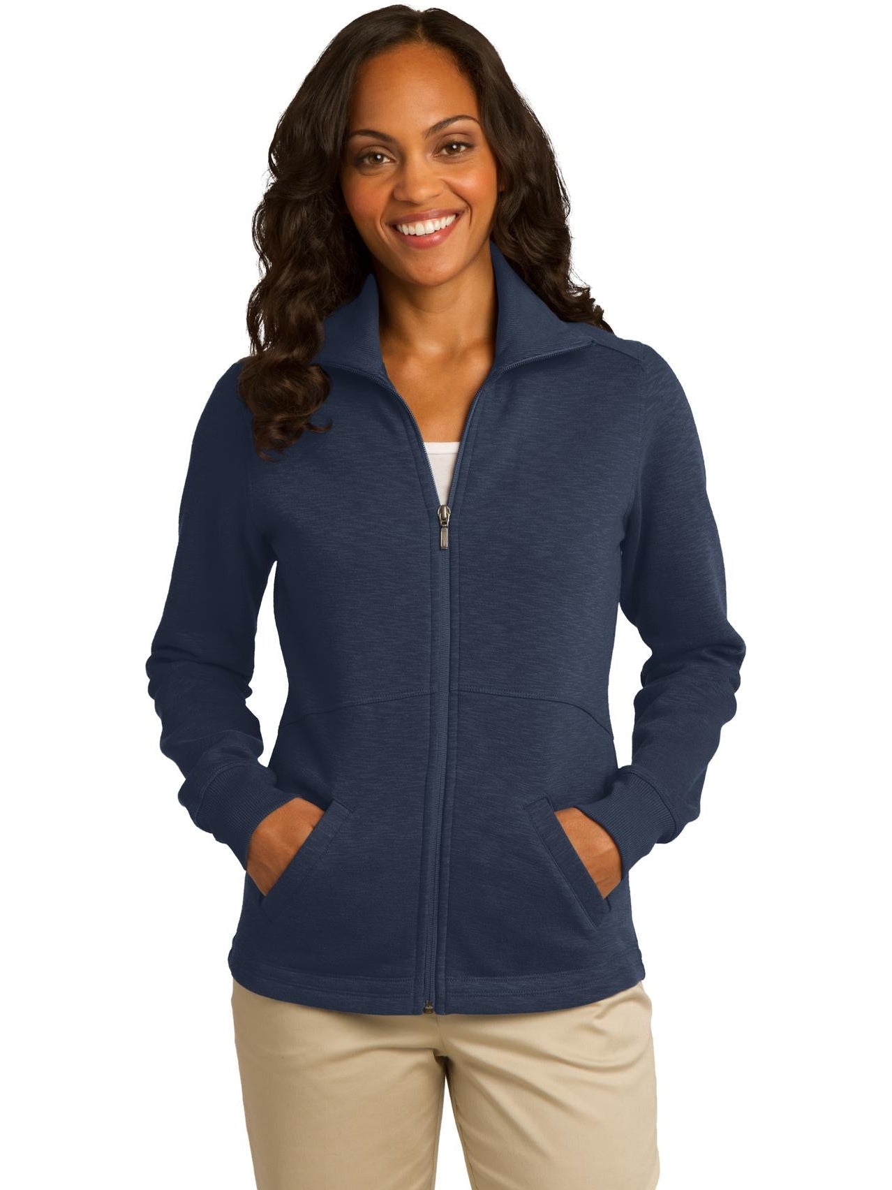 no-logo Port Authority Ladies Slub Fleece Full-Zip-Regular-Port Authority-Thread Logic