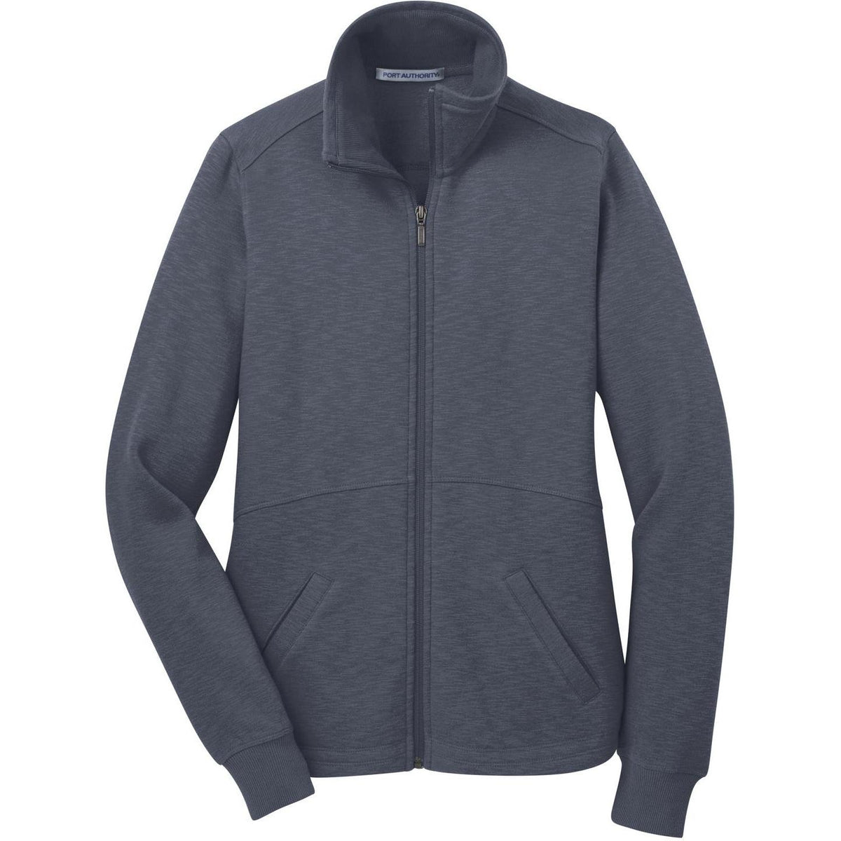 no-logo Port Authority Women's Slub Fleece Full-Zip-Regular-Port Authority-Slate Grey-XS-Thread Logic
