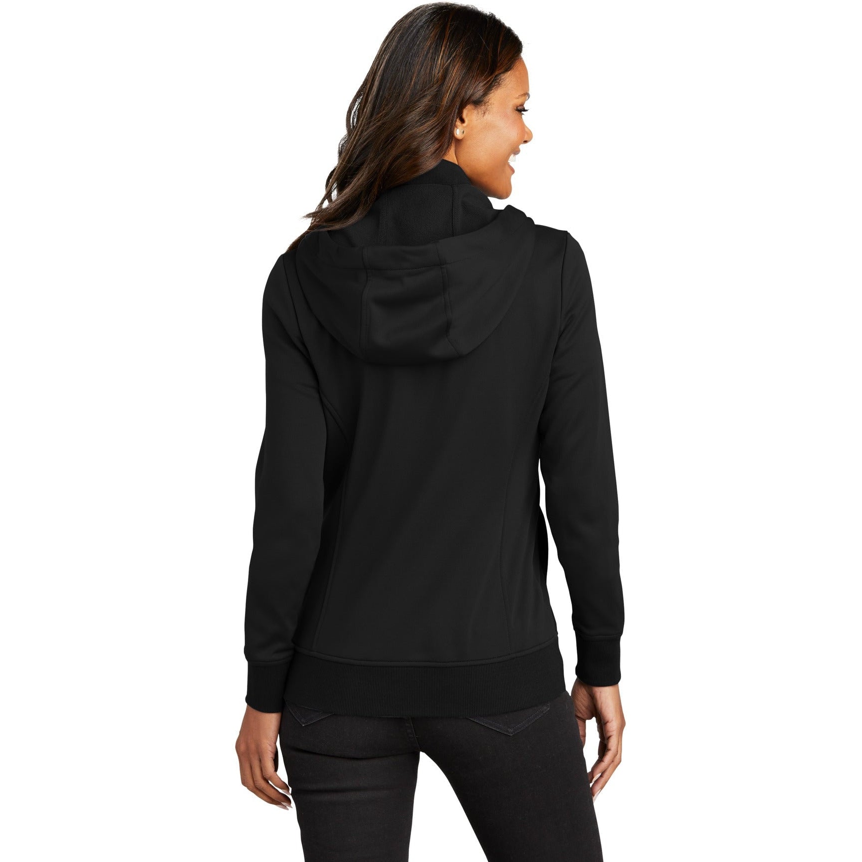 no-logo Port Authority Ladies Smooth Fleece Hooded Jacket-Apparel-Port Authority-Thread Logic
