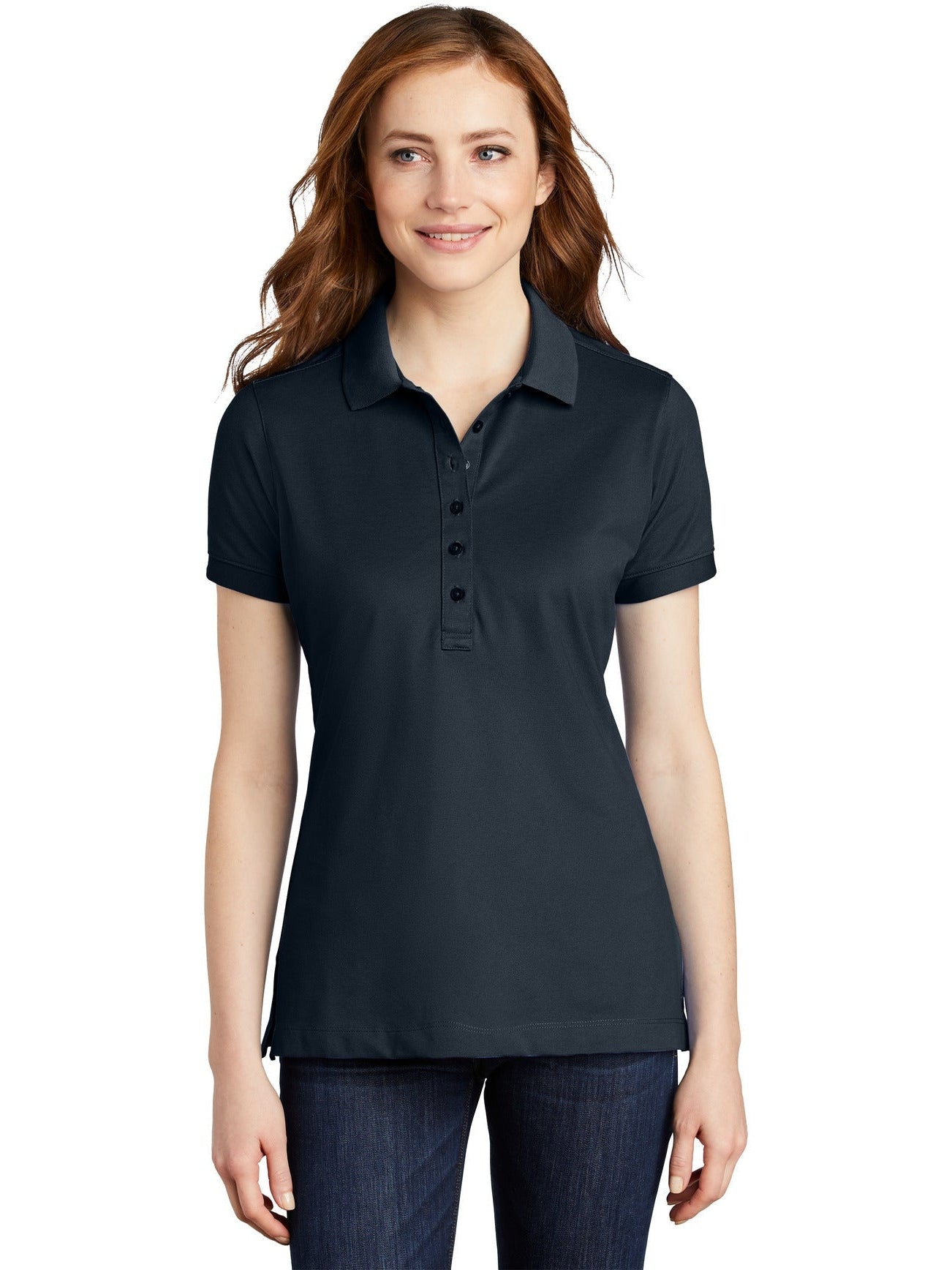 no-logo Port Authority Ladies Stretch Pique Polo-Active-Port Authority-Thread Logic