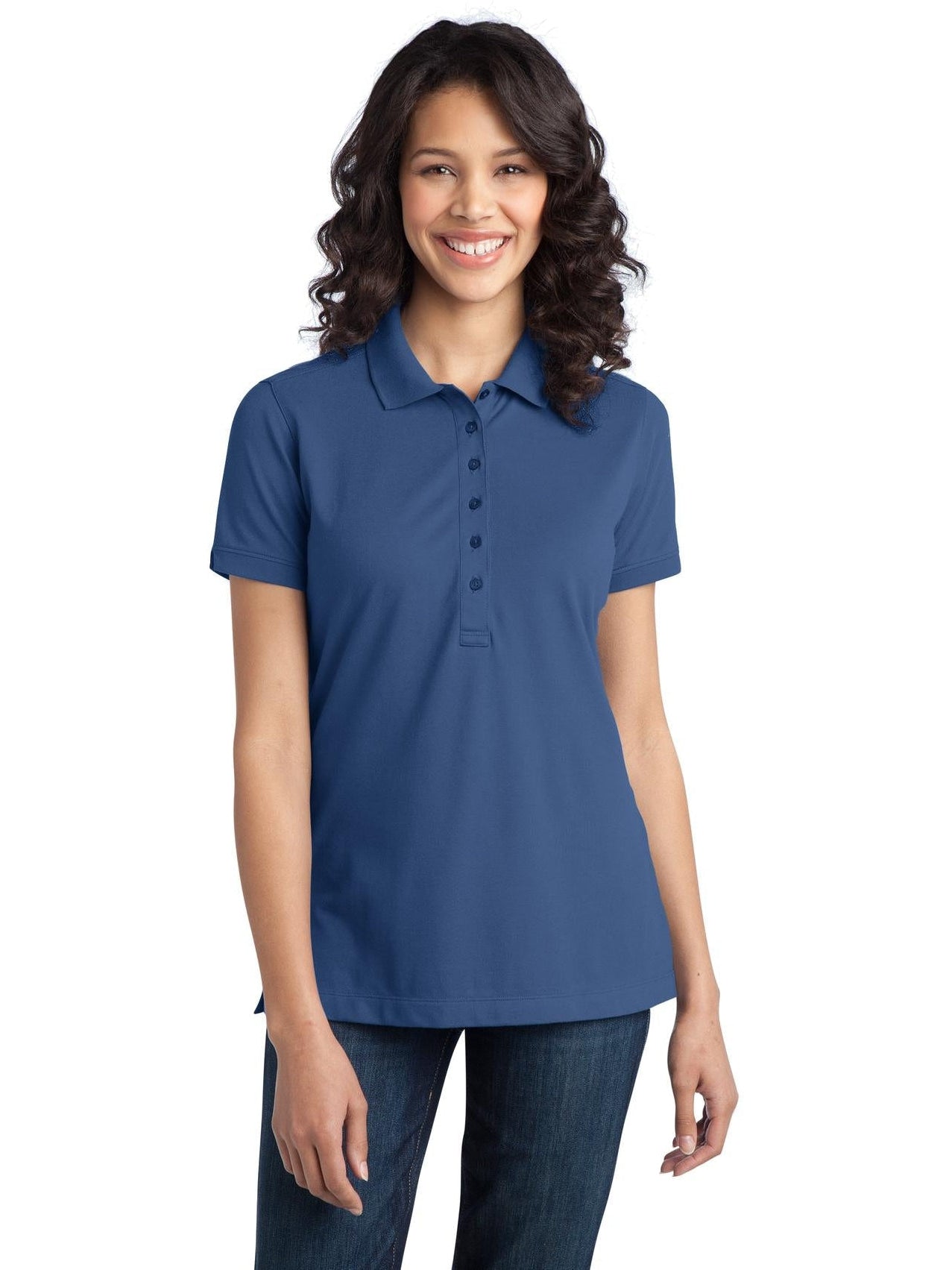 no-logo Port Authority Ladies Stretch Pique Polo-Active-Port Authority-Thread Logic