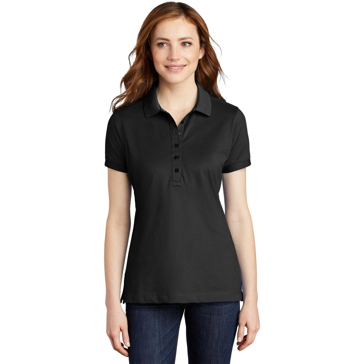 no-logo Port Authority Ladies Stretch Pique Polo-Active-Port Authority-Thread Logic