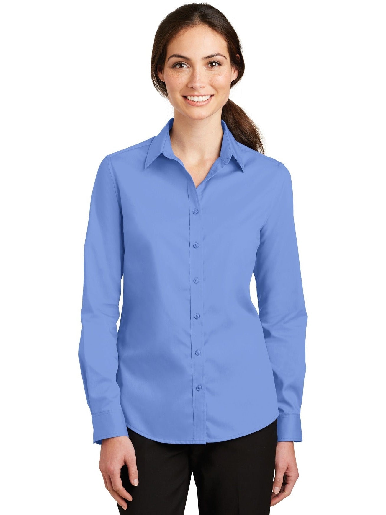 no-logo Port Authority Ladies Superpro Twill Shirt-Regular-Port Authority-Thread Logic
