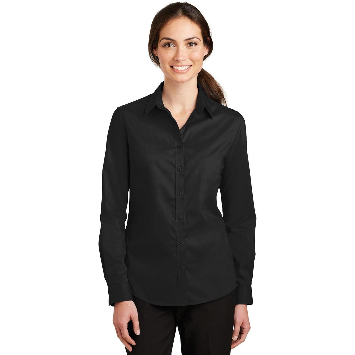 no-logo Port Authority Ladies Superpro Twill Shirt-Regular-Port Authority-Thread Logic