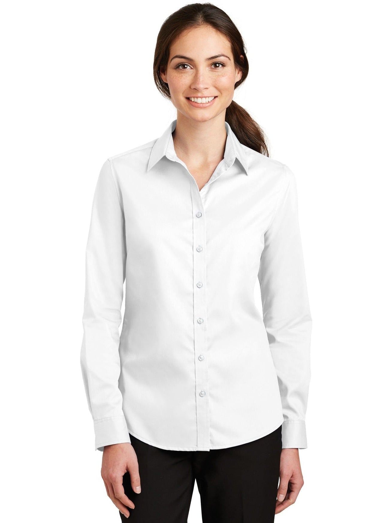 no-logo Port Authority Ladies Superpro Twill Shirt-Regular-Port Authority-Thread Logic
