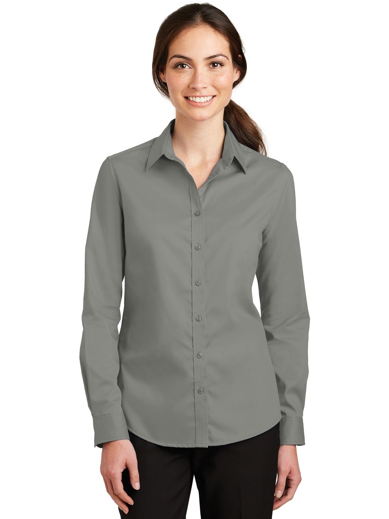 no-logo Port Authority Ladies Superpro Twill Shirt-Regular-Port Authority-Thread Logic