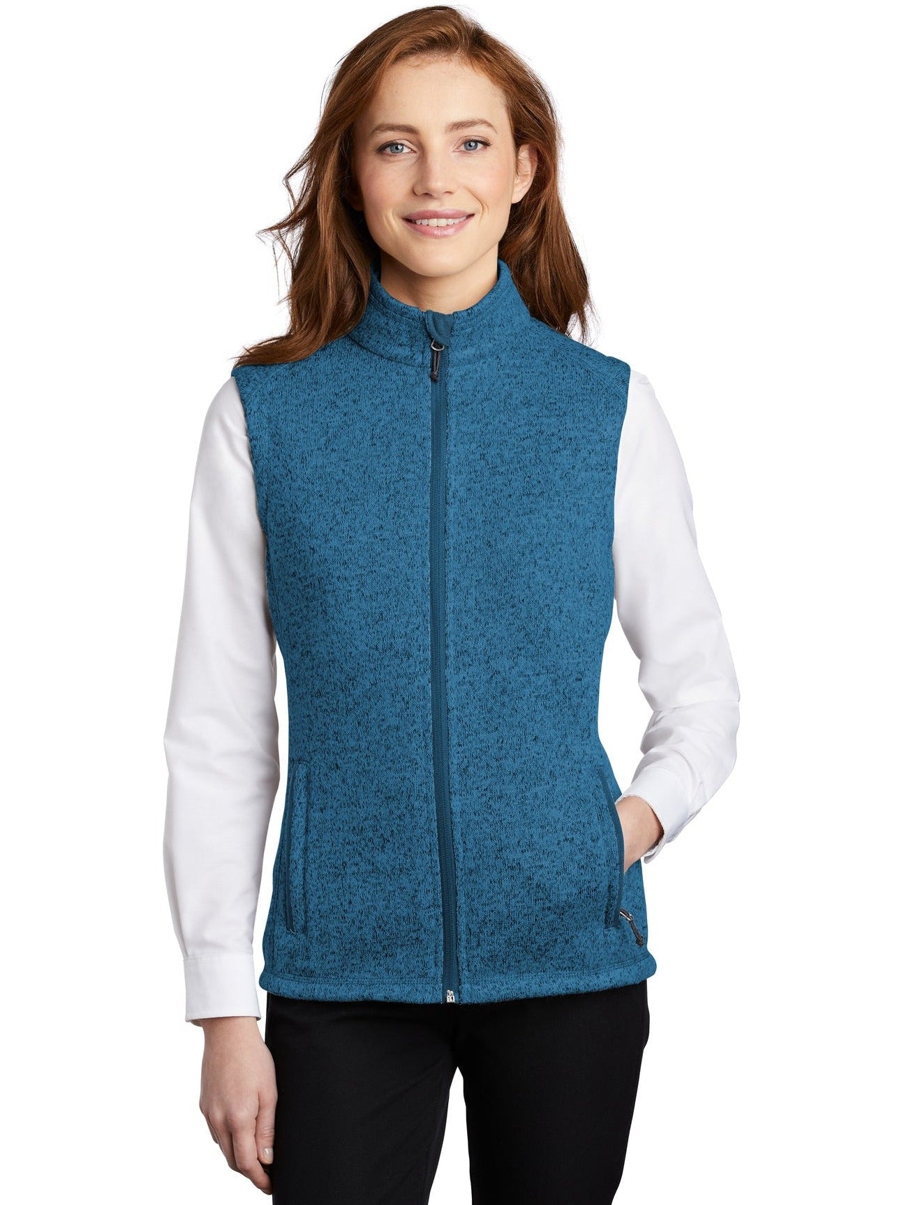no-logo Port Authority Ladies Sweater Fleece Vest-Regular-Port Authority-Thread Logic