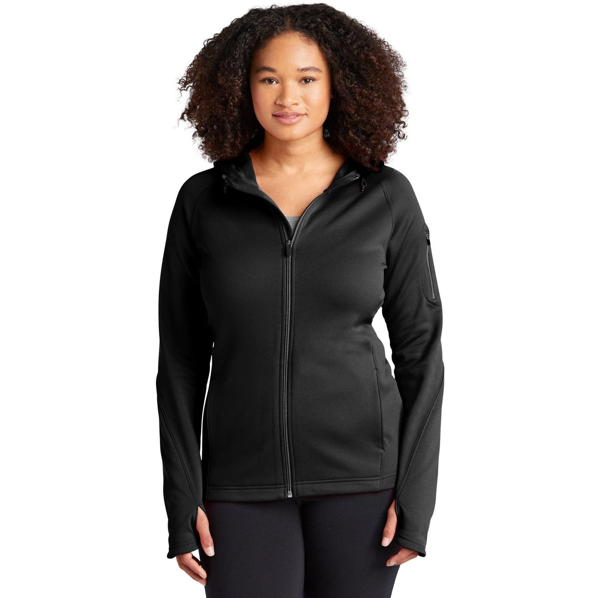 no-logo Sport-Tek Women's Tech Fleece Full-Zip Hooded-Regular-Sport-Tek-Thread Logic
