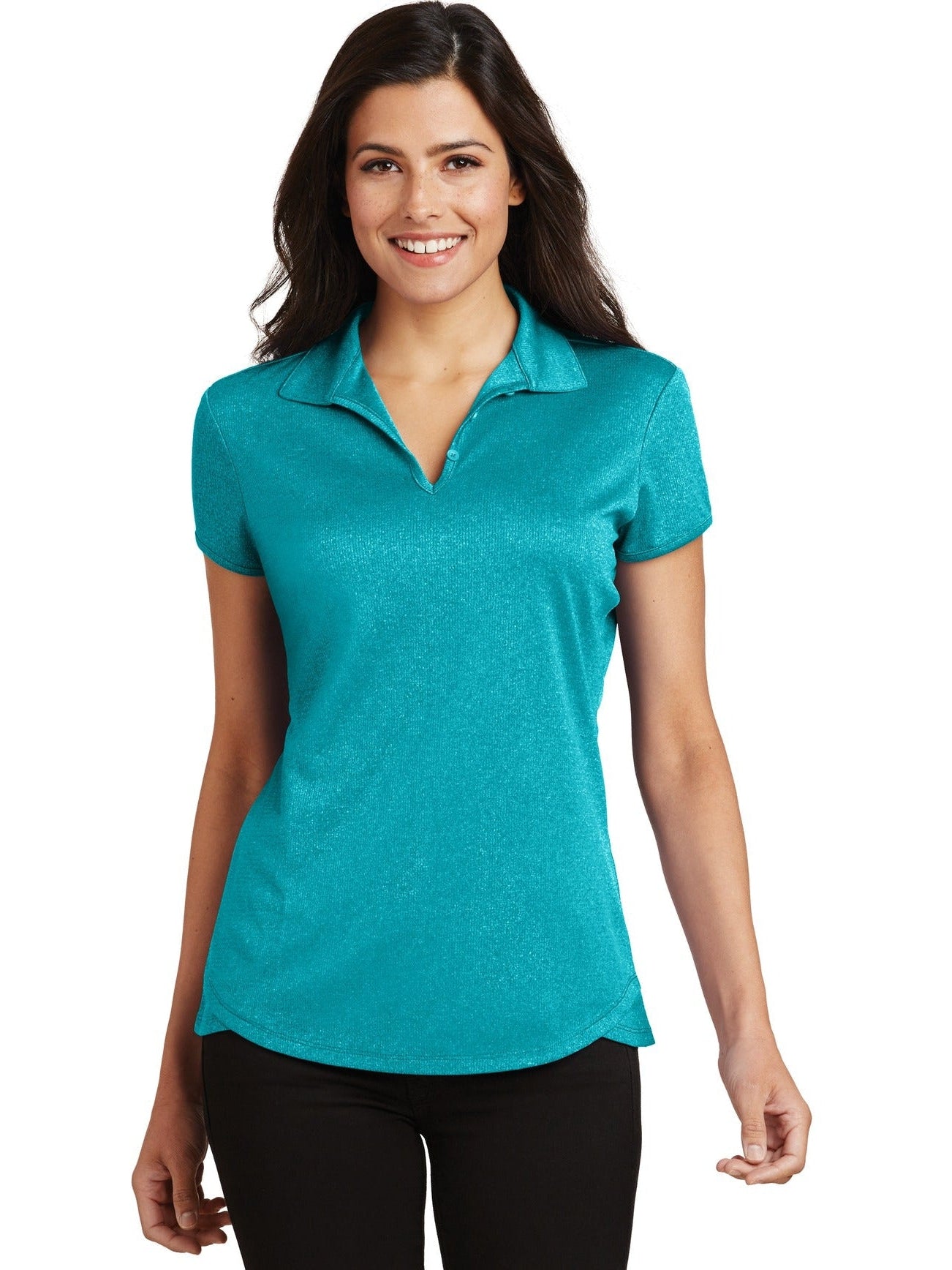 no-logo Port Authority Ladies Trace Heather Polo-Regular-Port Authority-Thread Logic