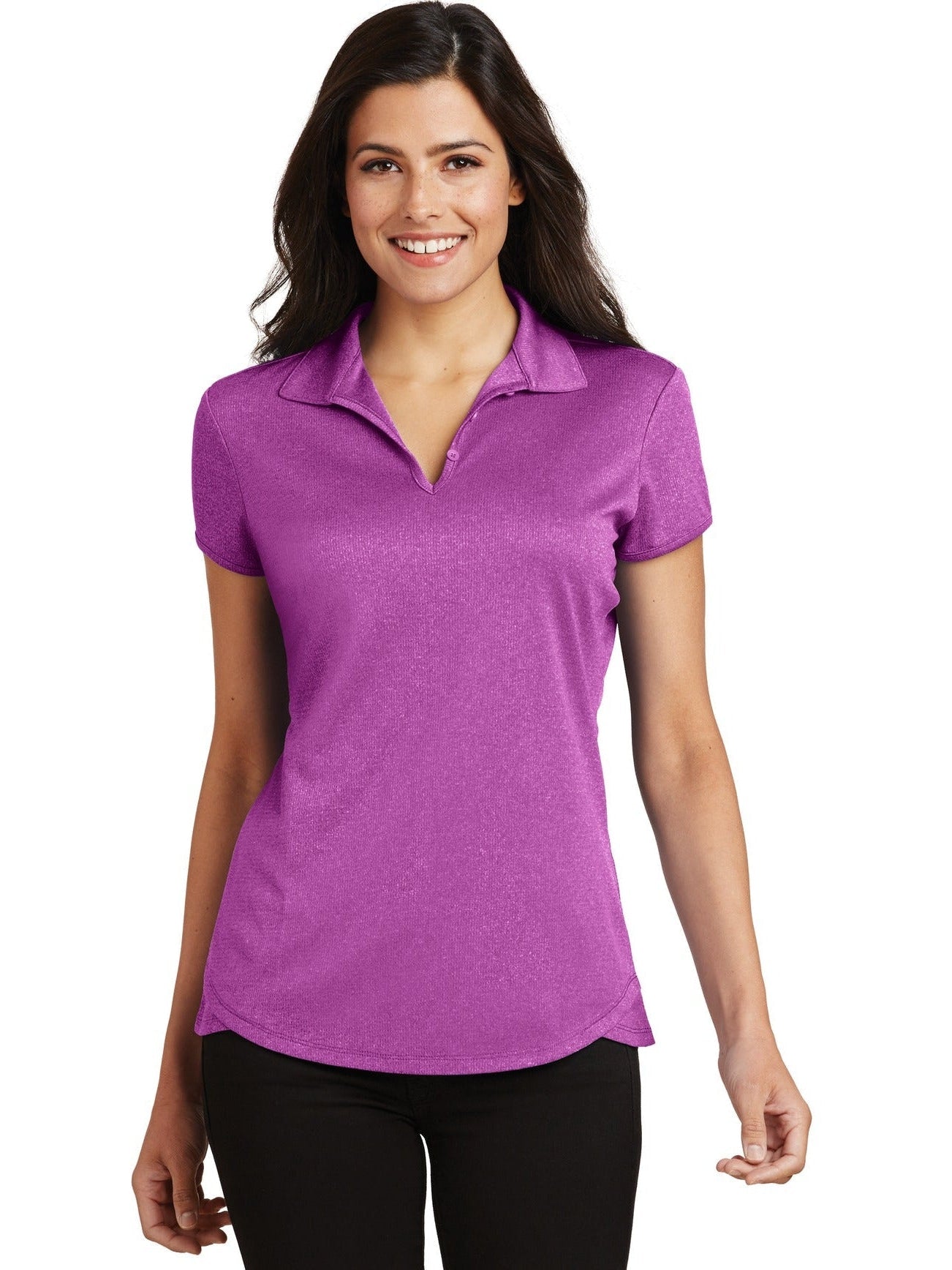 no-logo Port Authority Ladies Trace Heather Polo-Regular-Port Authority-Thread Logic