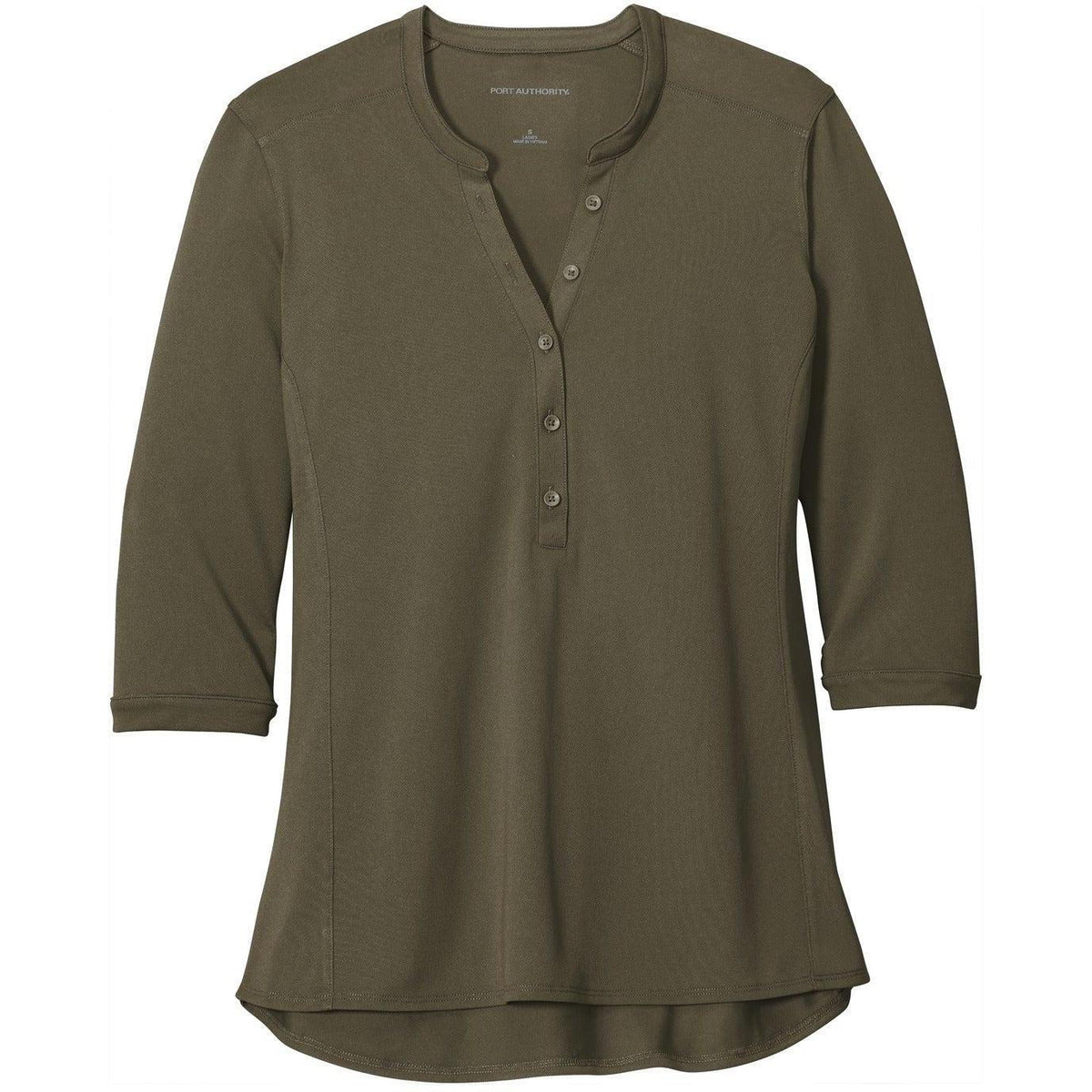 no-logo Port Authority Women's UV Choice Pique Henley-Regular-Port Authority-Deep Olive-XS-Thread Logic