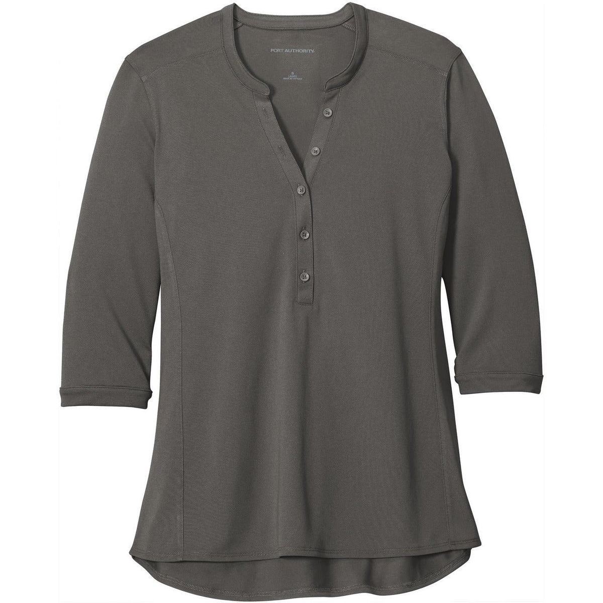 no-logo Port Authority Women's UV Choice Pique Henley-Regular-Port Authority-Sterling Grey-XS-Thread Logic