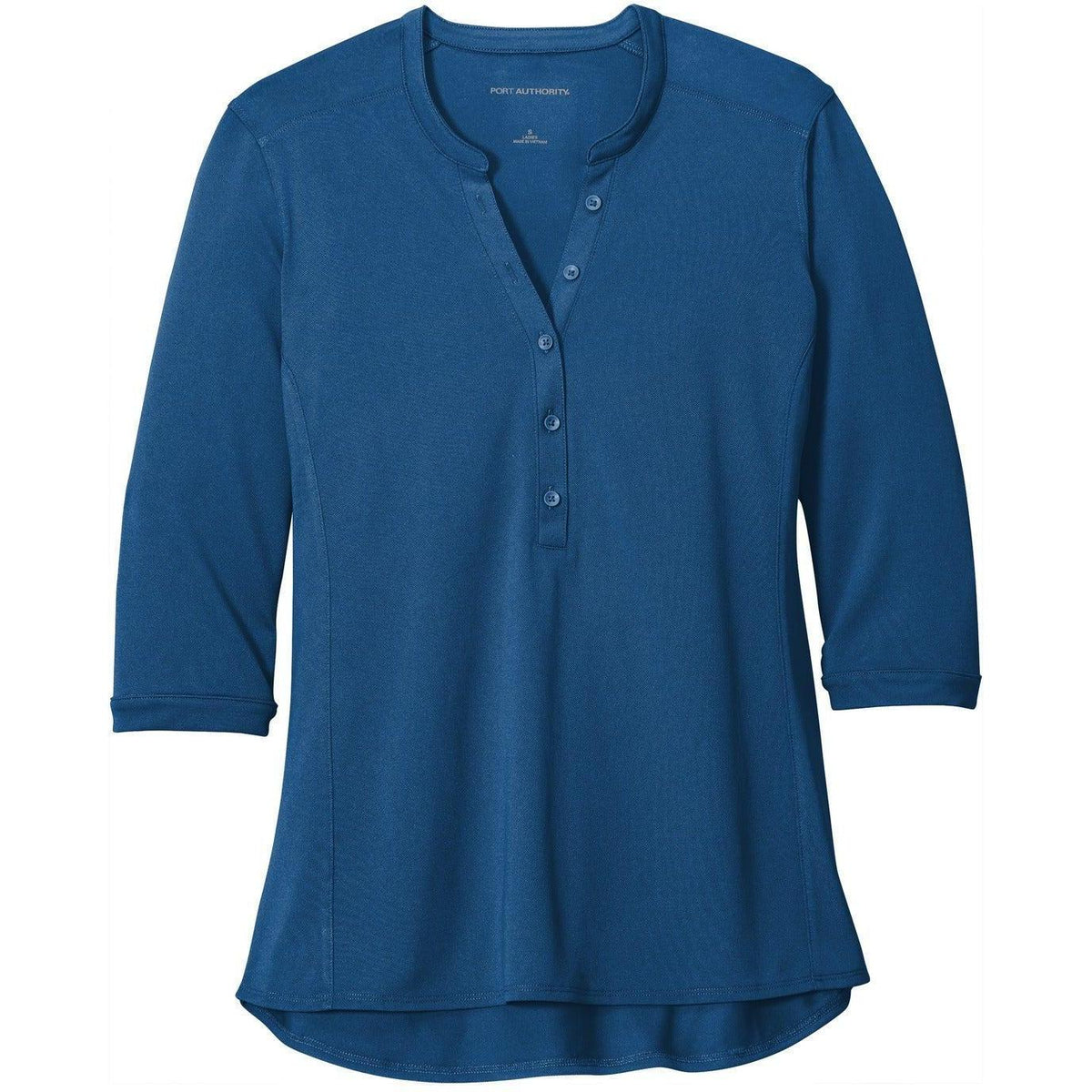 no-logo Port Authority Women's UV Choice Pique Henley-Regular-Port Authority-True Blue-XS-Thread Logic