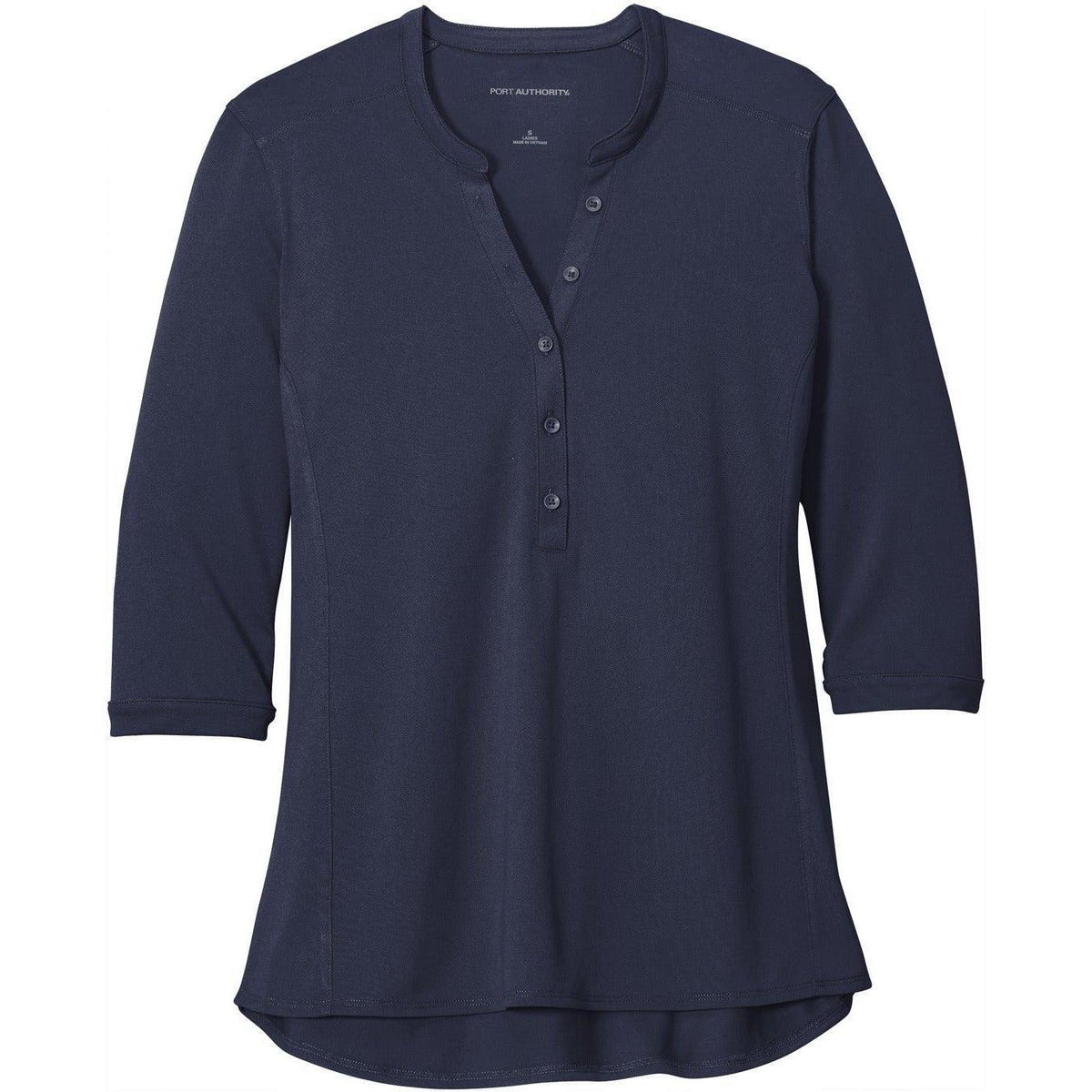 no-logo Port Authority Women's UV Choice Pique Henley-Regular-Port Authority-True Navy-XS-Thread Logic