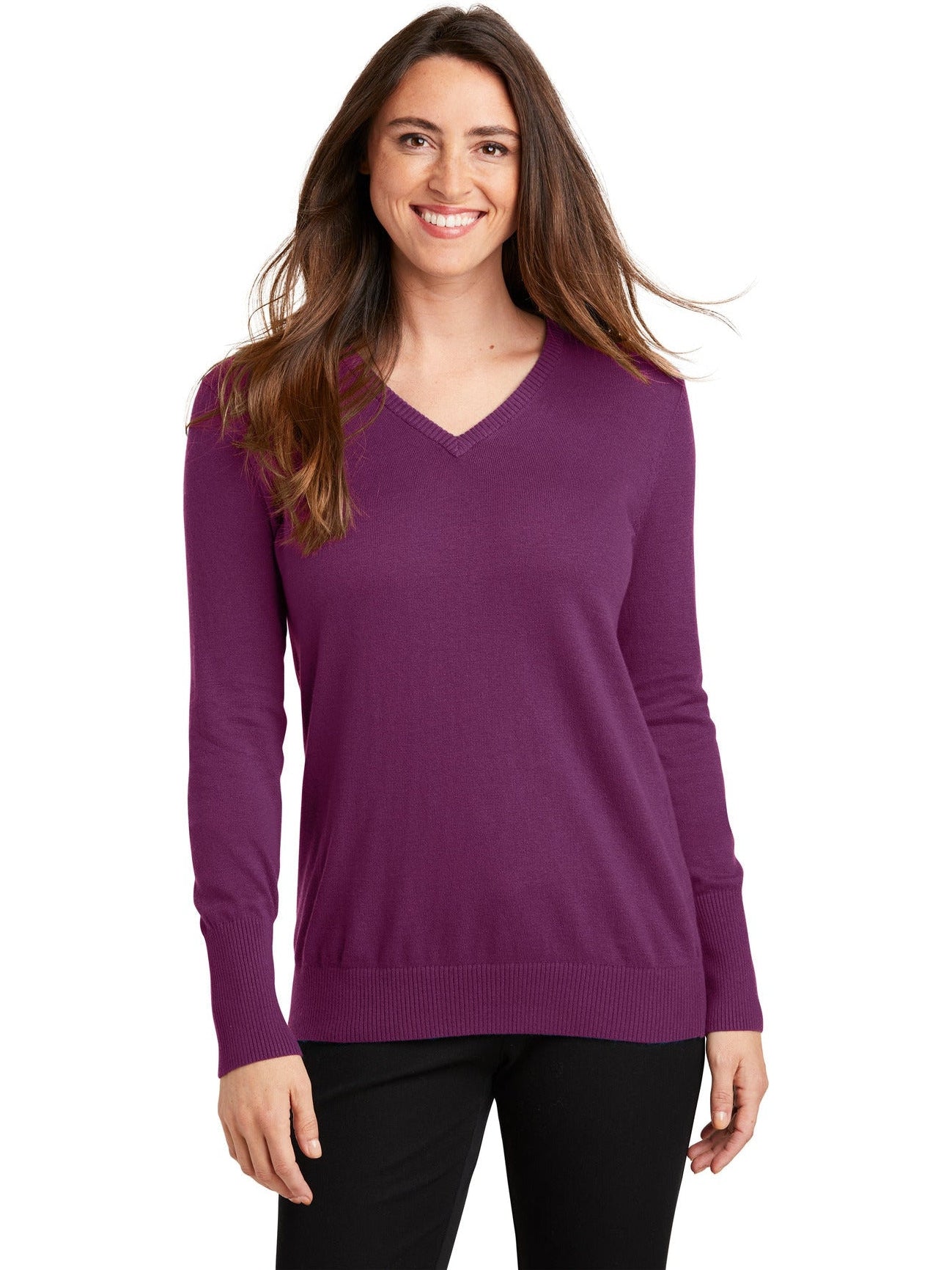 no-logo Port Authority Ladies V-Neck Sweater-Regular-Port Authority-Thread Logic