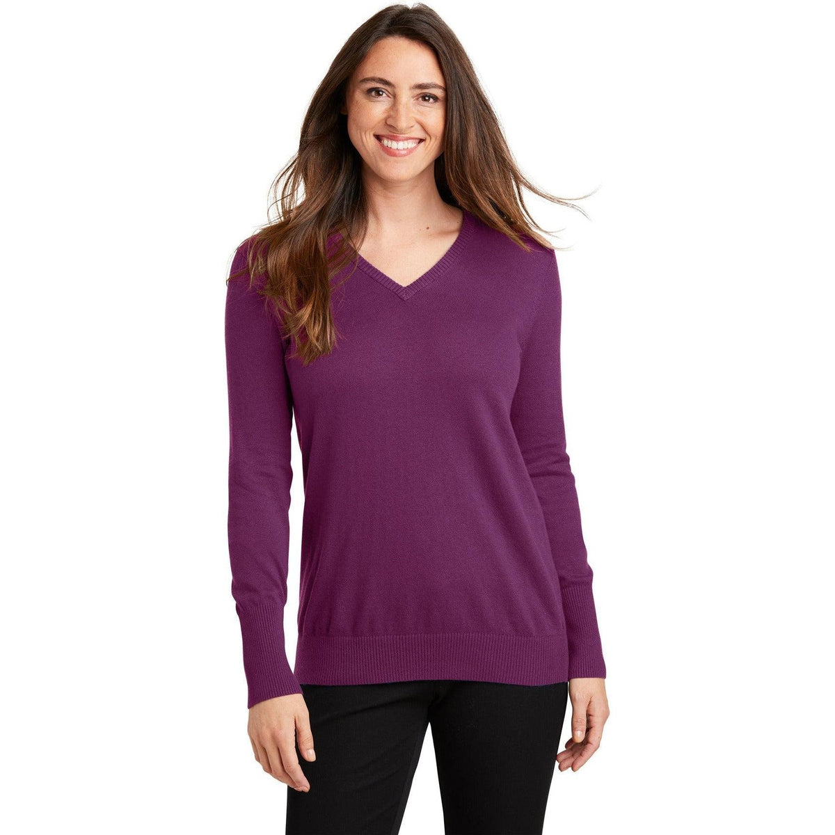 no-logo Port Authority Women's V-Neck Sweater-Sweaters-Port Authority-Thread Logic