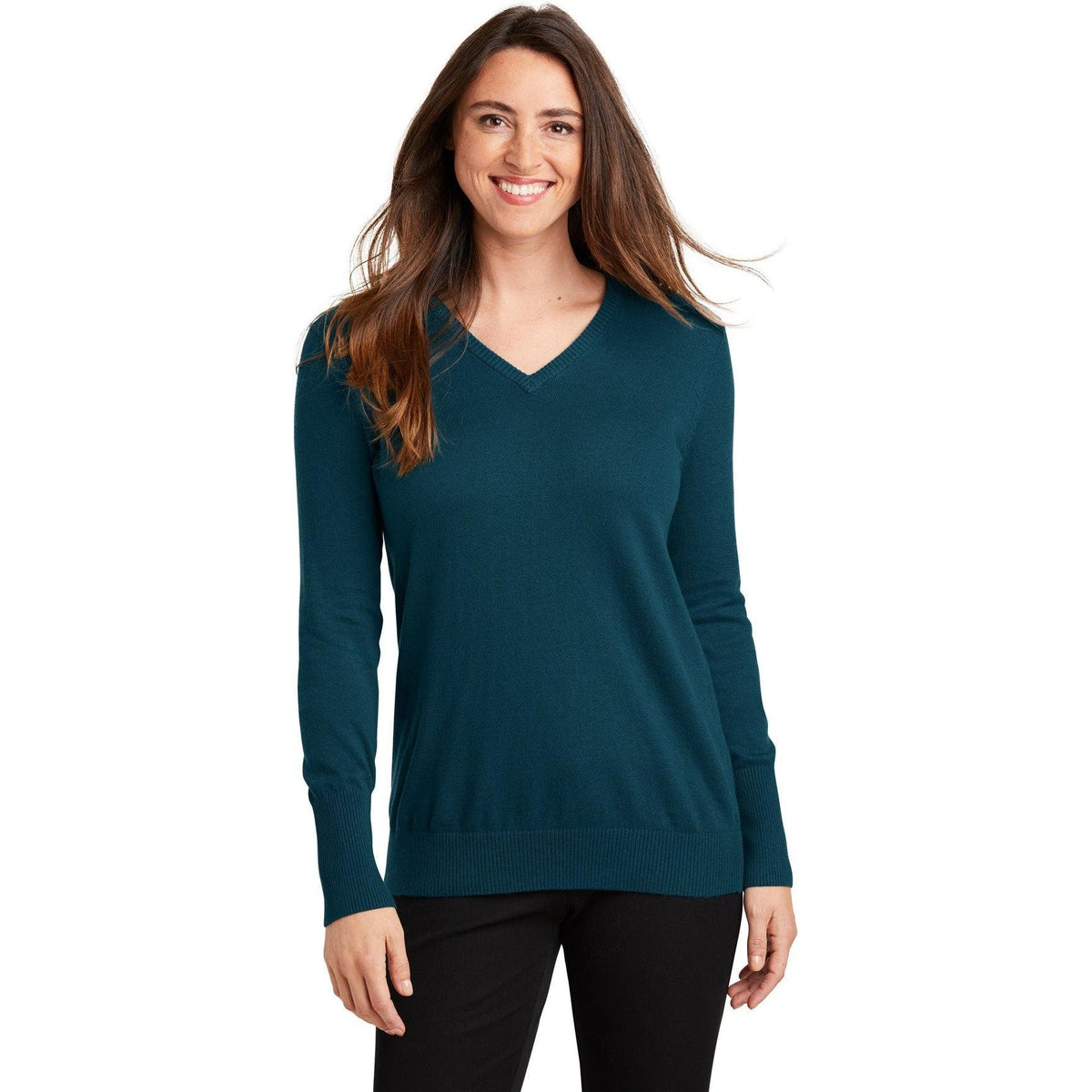 no-logo Port Authority Women's V-Neck Sweater-Sweaters-Port Authority-Thread Logic