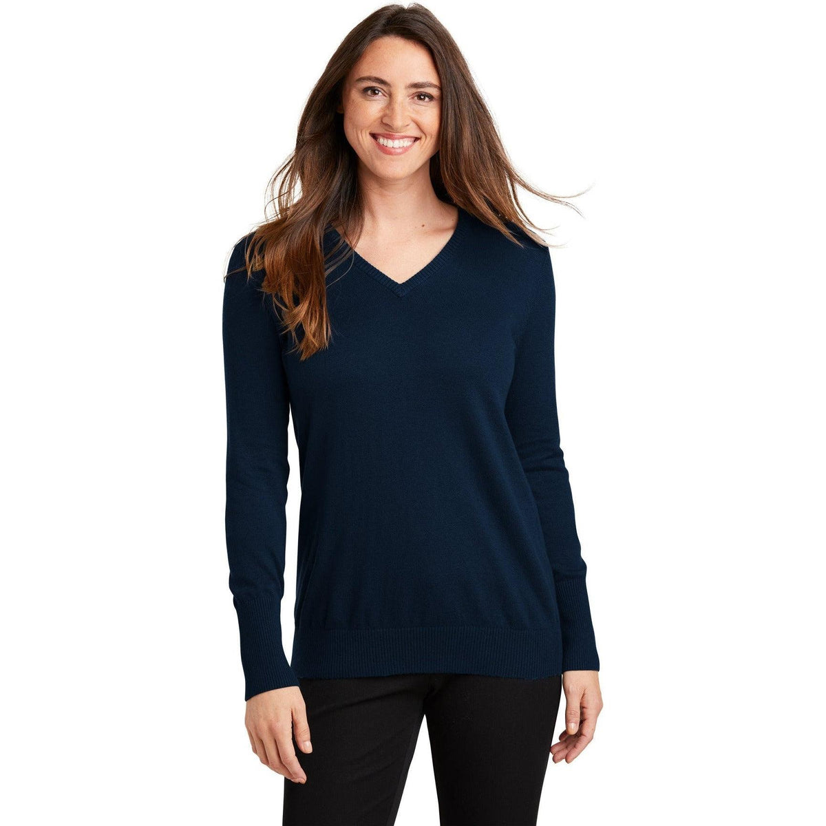 no-logo Port Authority Women's V-Neck Sweater-Sweaters-Port Authority-Thread Logic