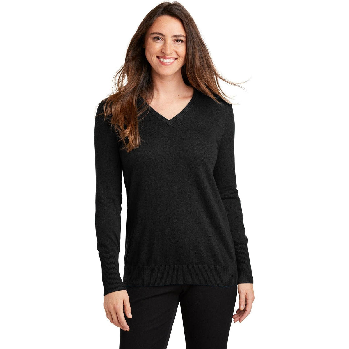 no-logo Port Authority Women's V-Neck Sweater-Sweaters-Port Authority-Thread Logic