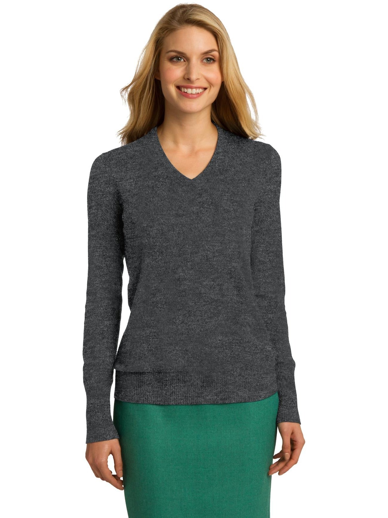 no-logo Port Authority Ladies V-Neck Sweater-Regular-Port Authority-Thread Logic