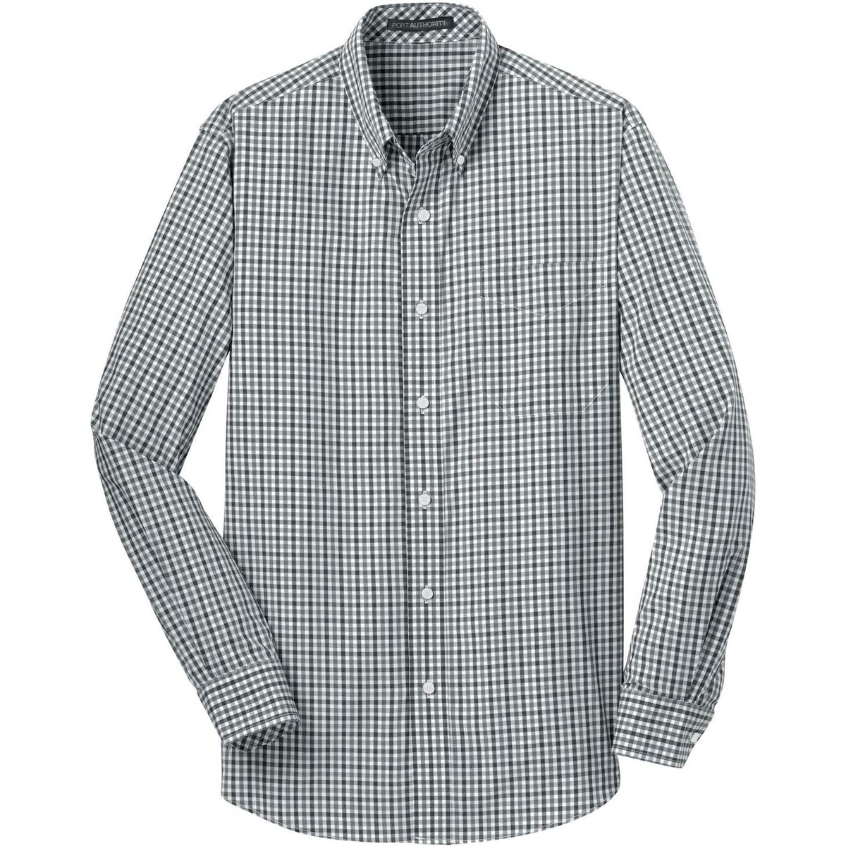 no-logo Port Authority Long Sleeve Gingham Easy Care Shirt