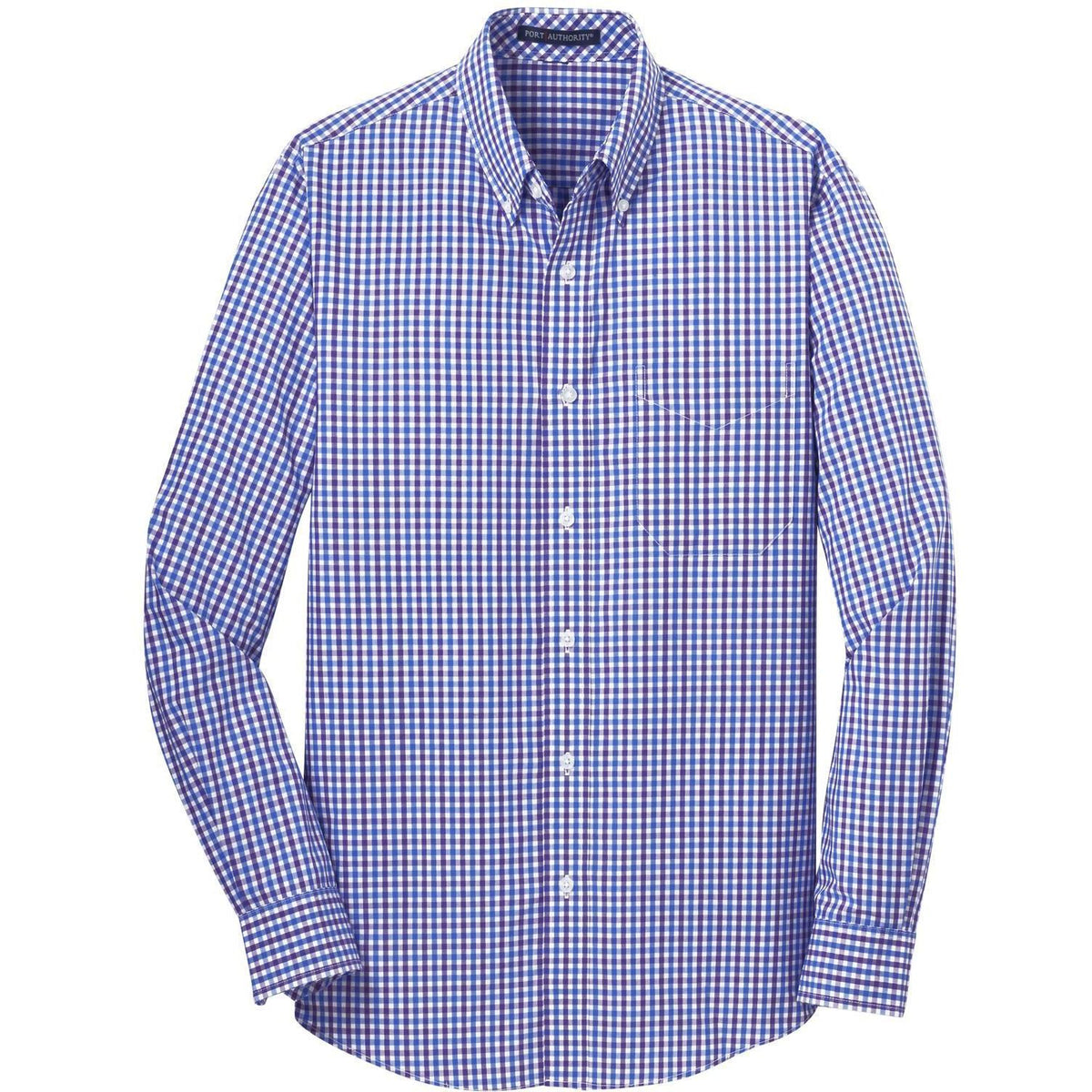 no-logo Port Authority Long Sleeve Gingham Easy Care Shirt