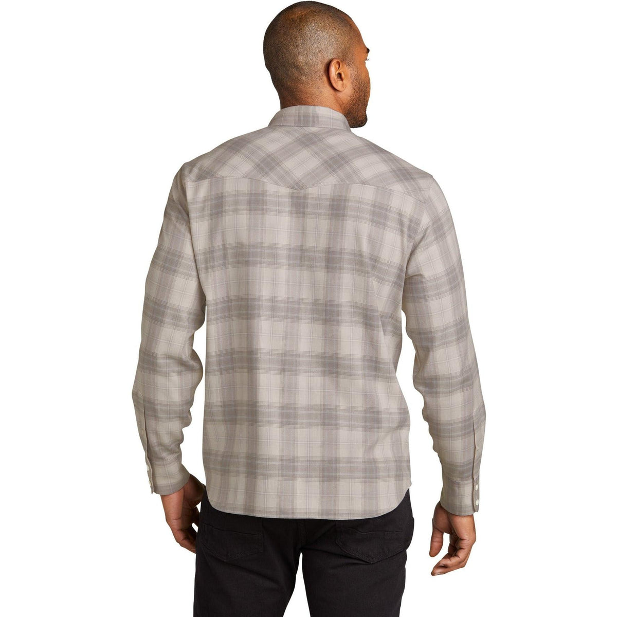 no-logo Port Authority Long Sleeve Ombre Plaid Shirt-Regular-Port Authority-Thread Logic